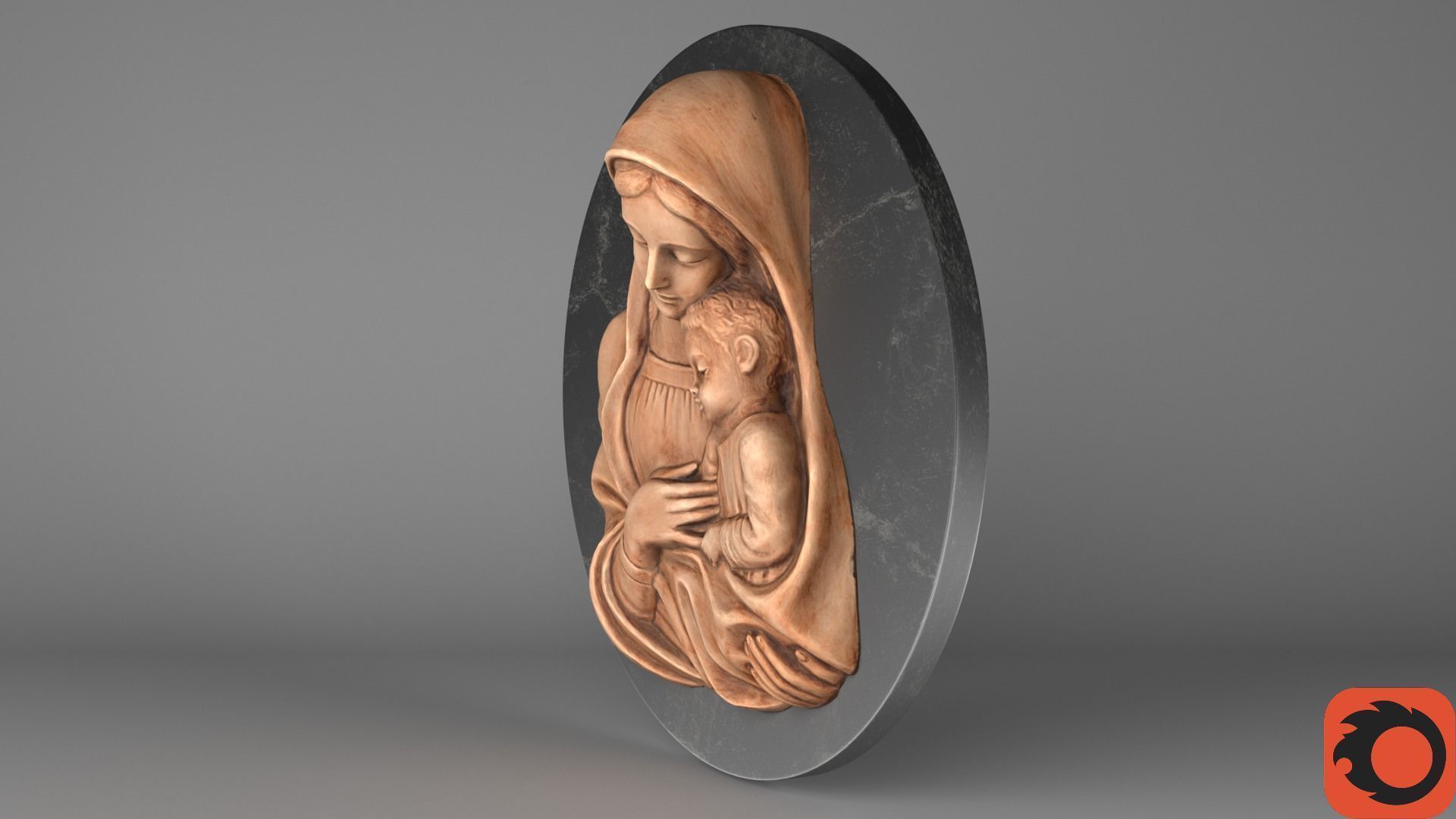 Mary with baby Jesus 01 Low-poly 3D model_32