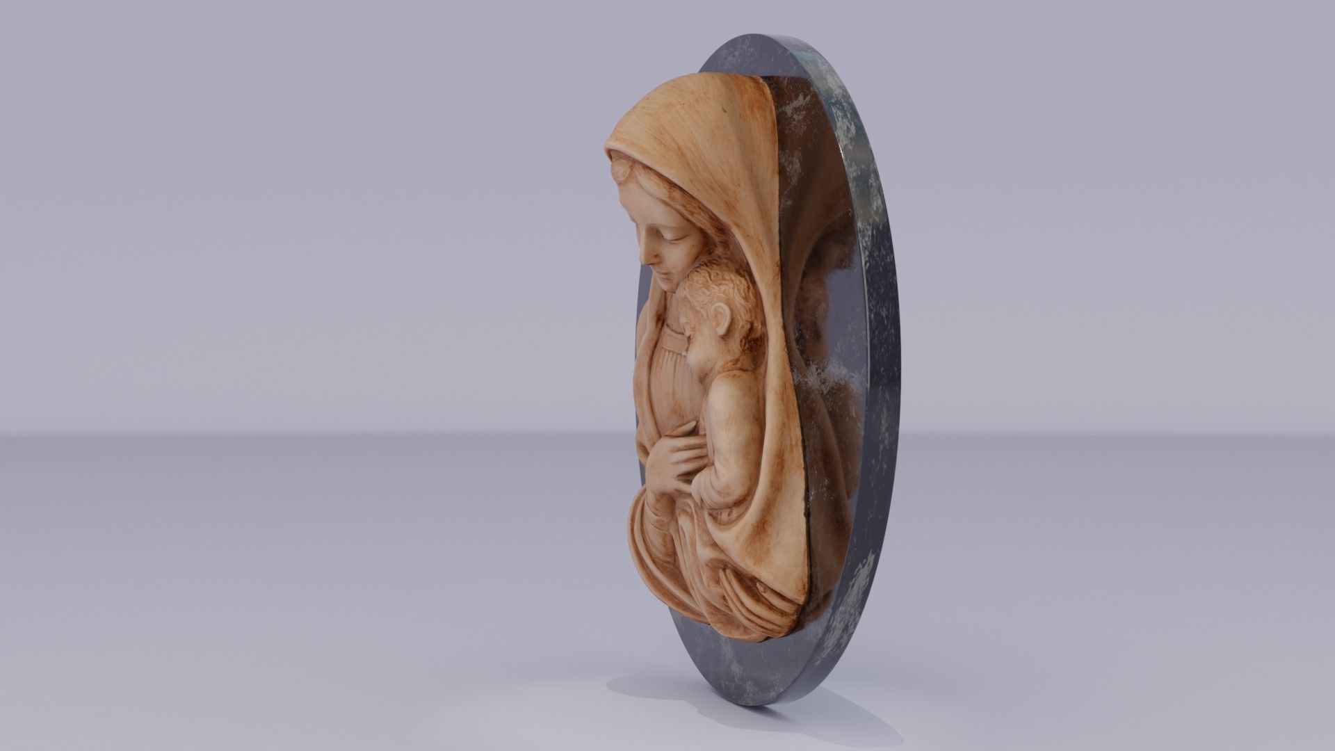 Mary with baby Jesus 01 Low-poly 3D model_19