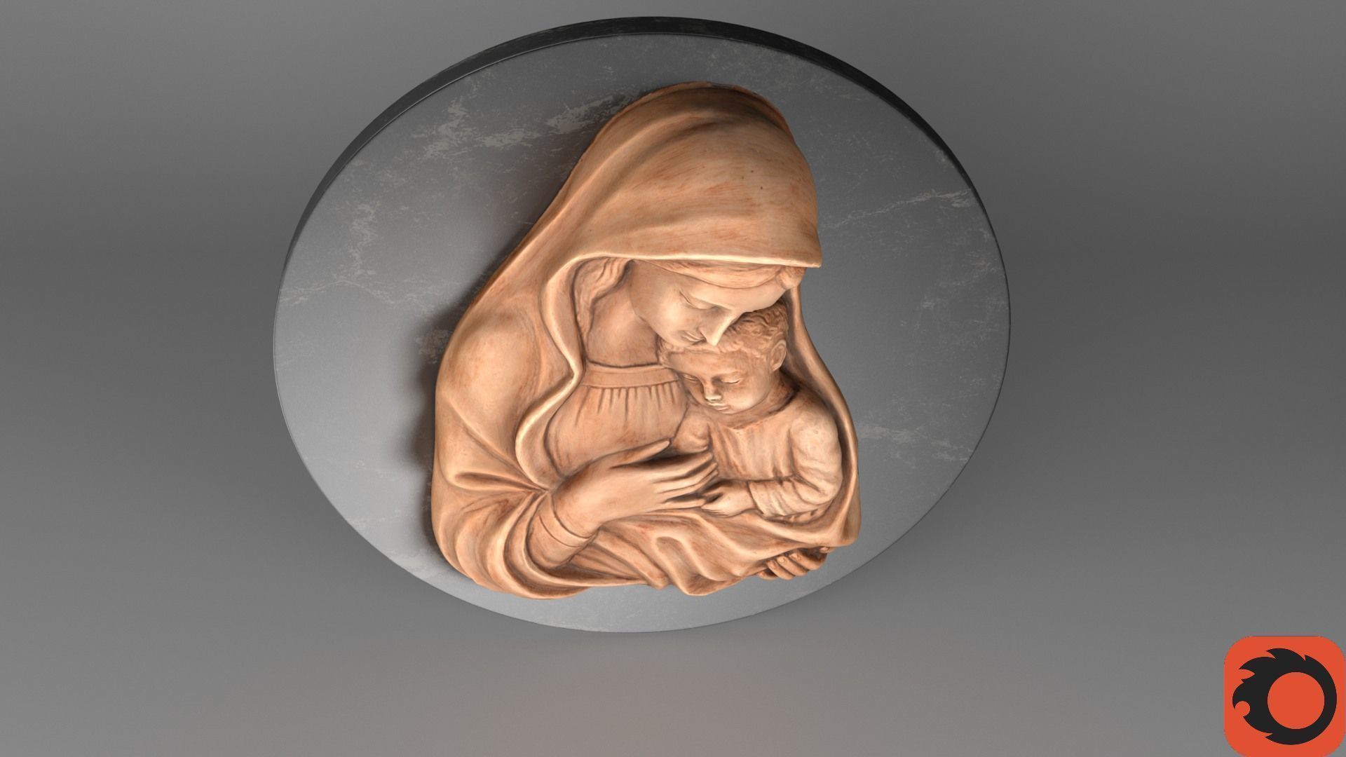 Mary with baby Jesus 01 Low-poly 3D model_33