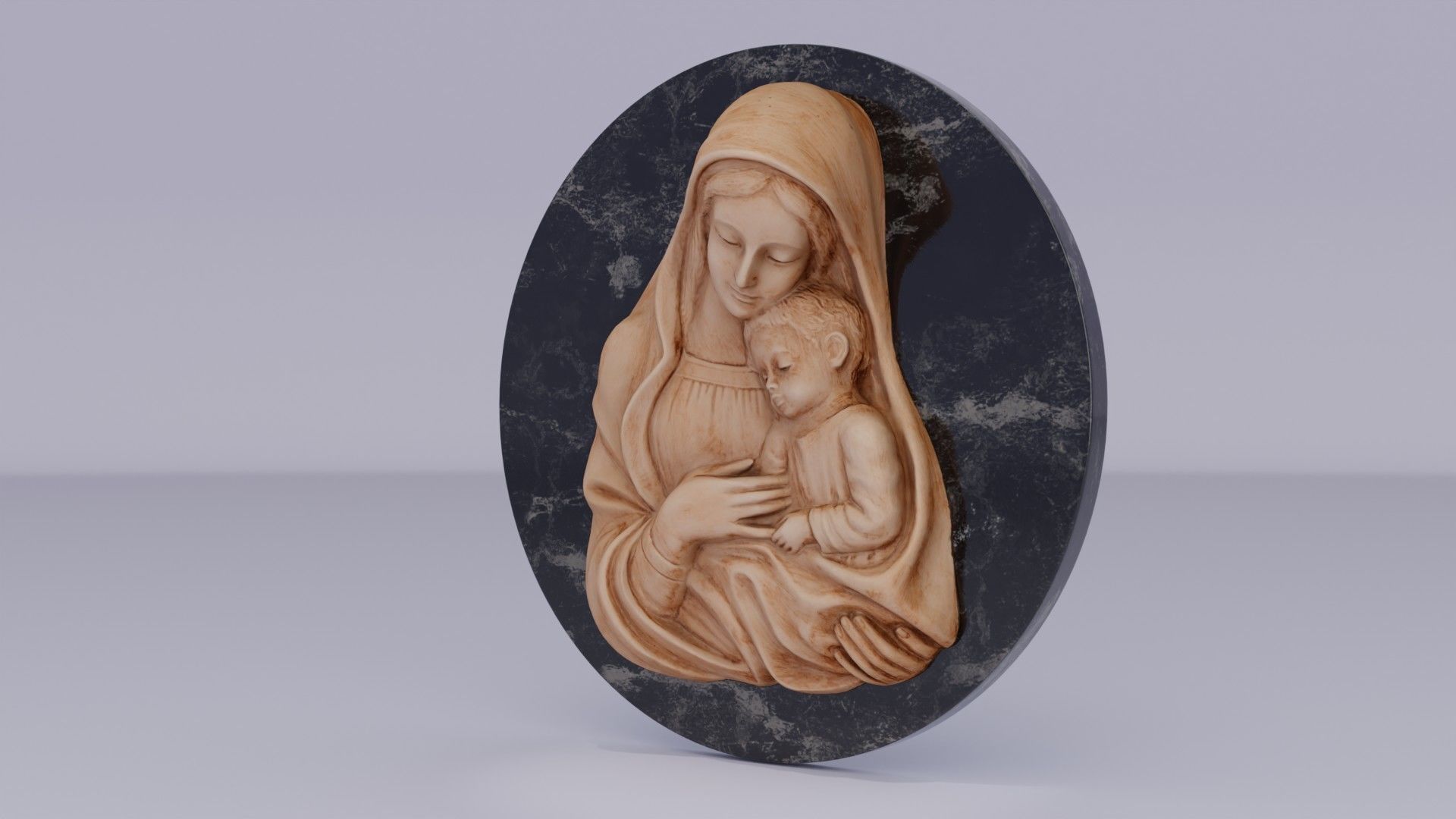 Mary with baby Jesus 01 Low-poly 3D model_20