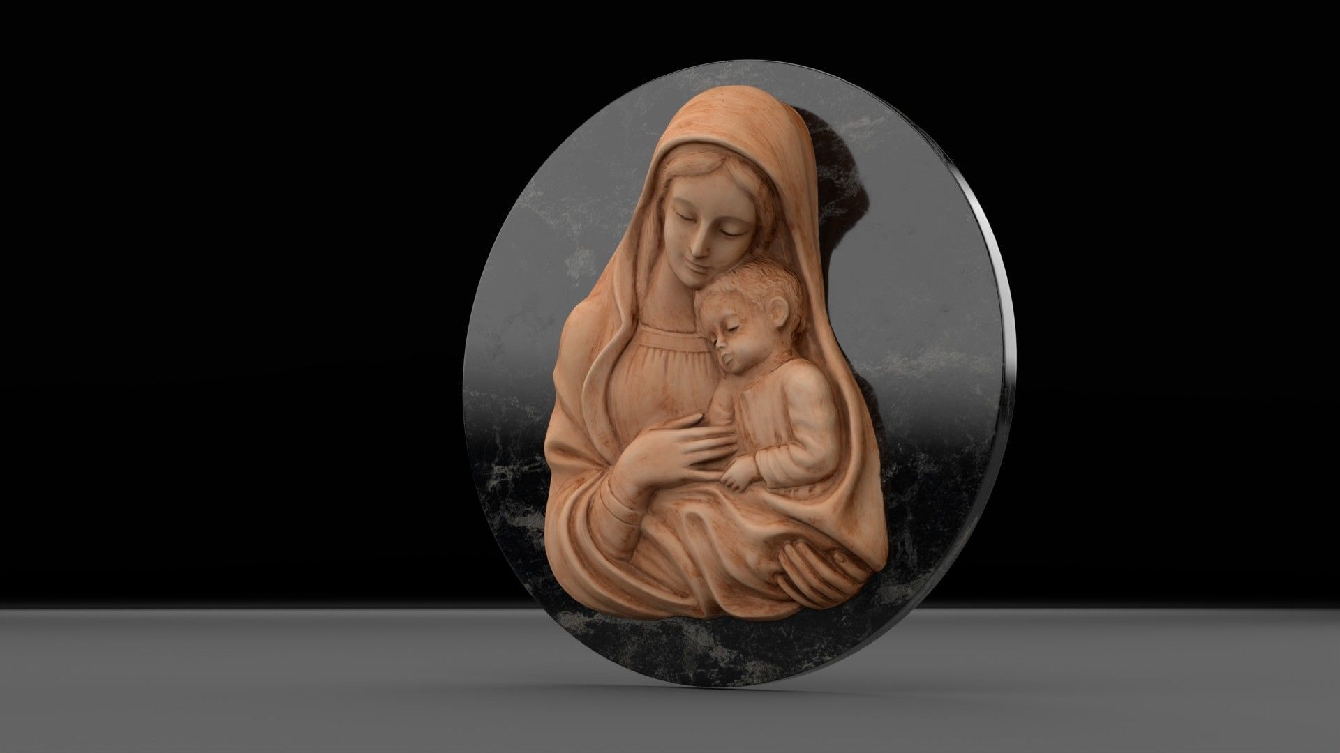 Mary with baby Jesus 01 Low-poly 3D model_29