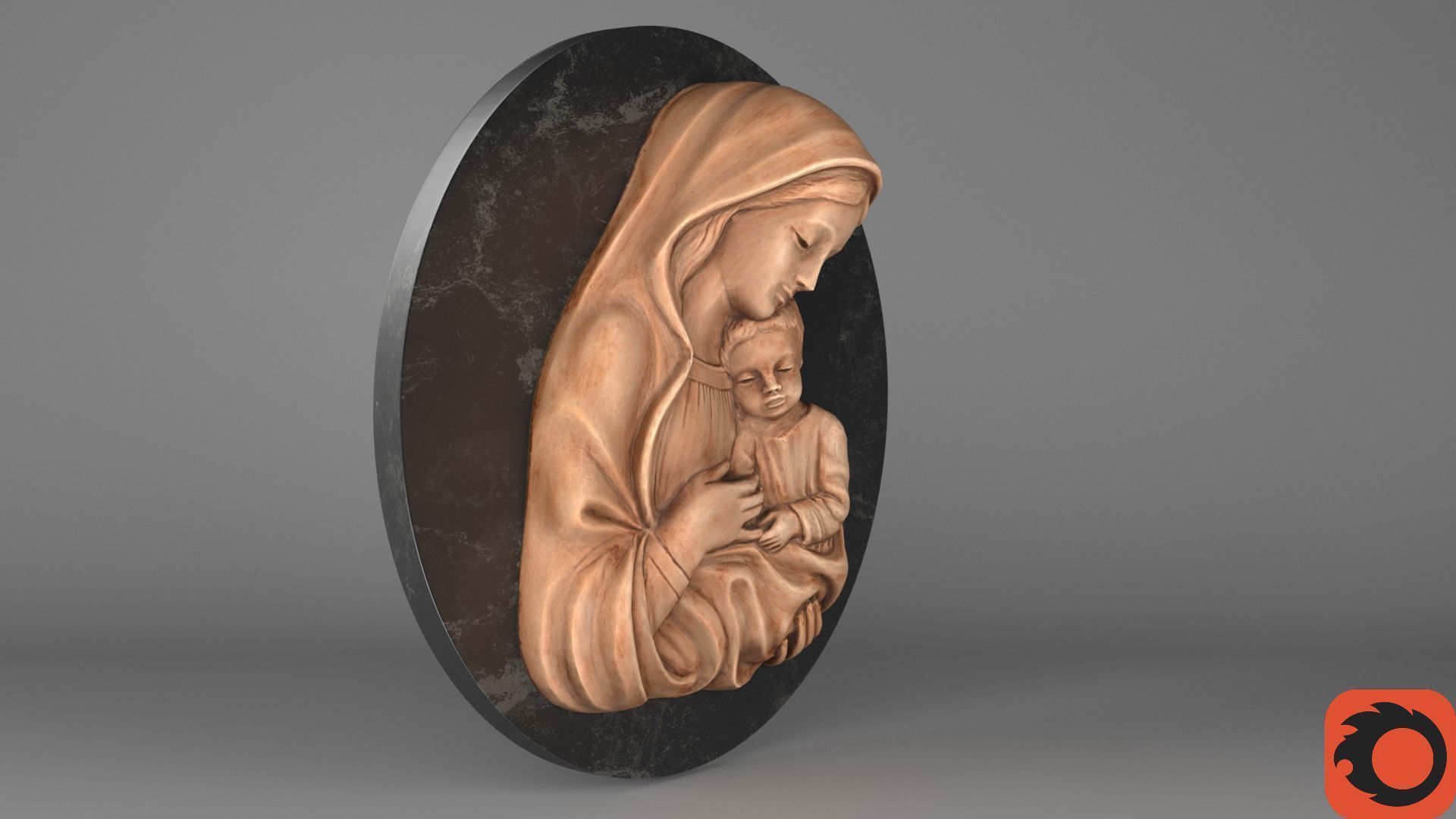 Mary with baby Jesus 01 Low-poly 3D model_31