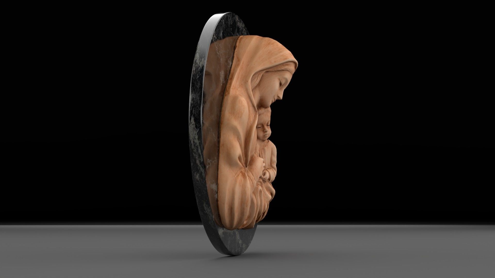 Mary with baby Jesus 01 Low-poly 3D model_22