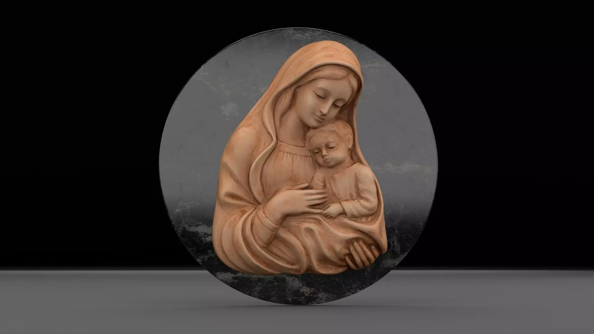 Mary with baby Jesus 01 Low-poly 3D model_0