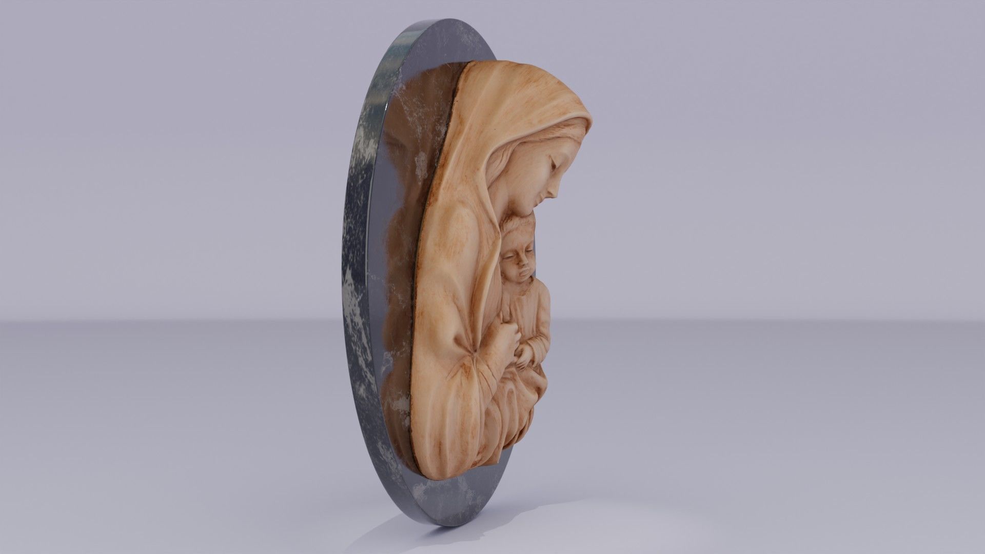 Mary with baby Jesus 01 Low-poly 3D model_13