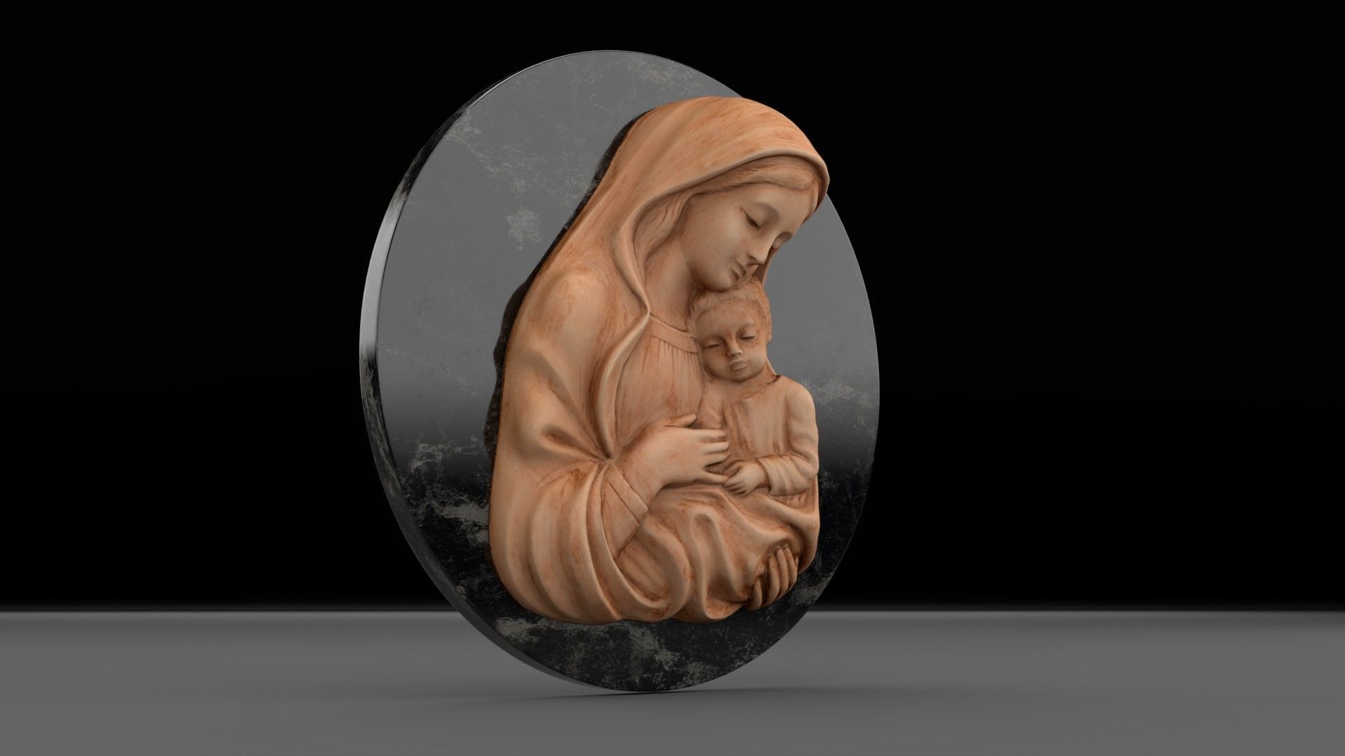 Mary with baby Jesus 01 Low-poly 3D model_21