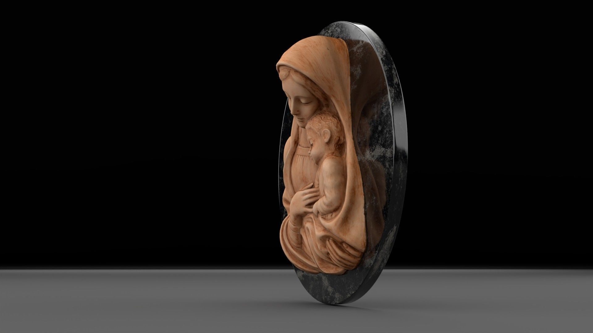 Mary with baby Jesus 01 Low-poly 3D model_28