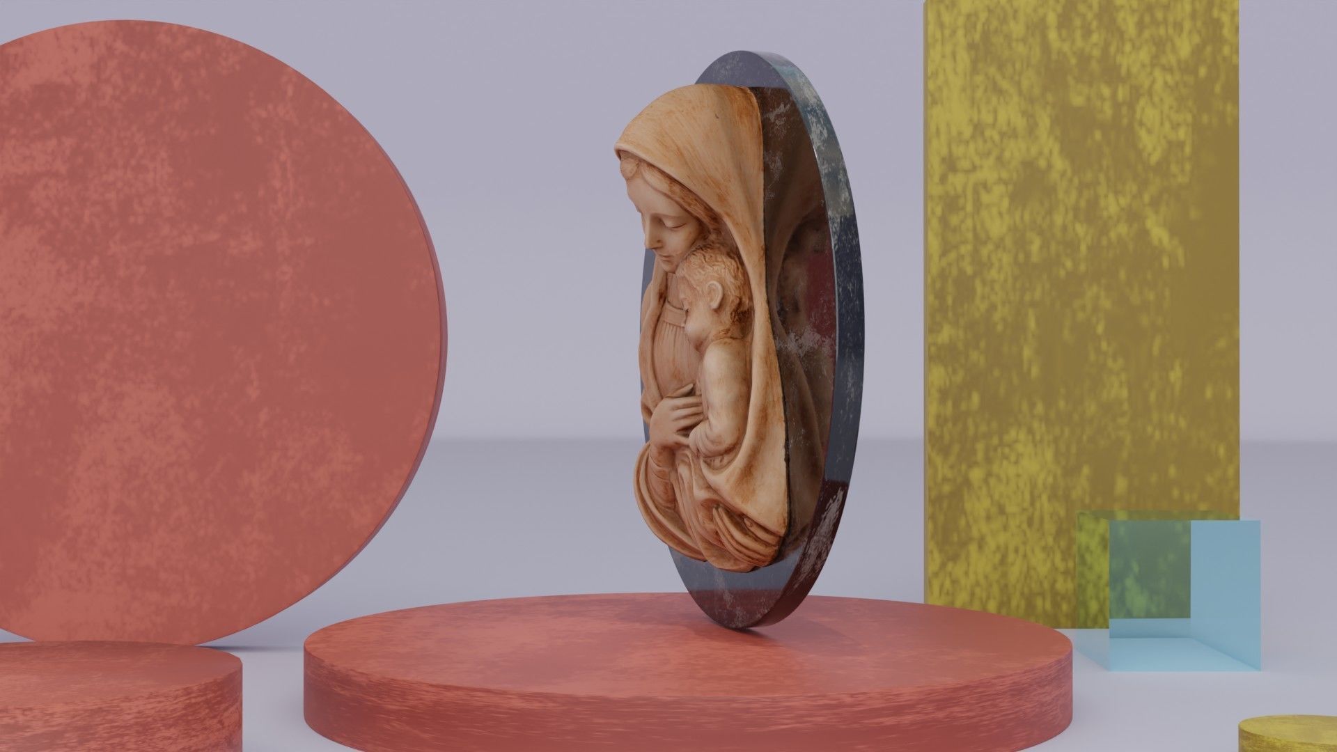 Mary with baby Jesus 01 Low-poly 3D model_9