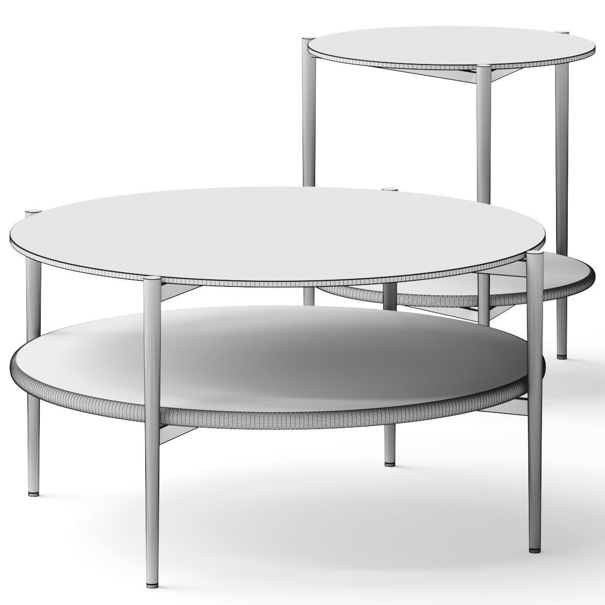 West Elm Mid-Century Art Display Coffee Side Table 3D model_1