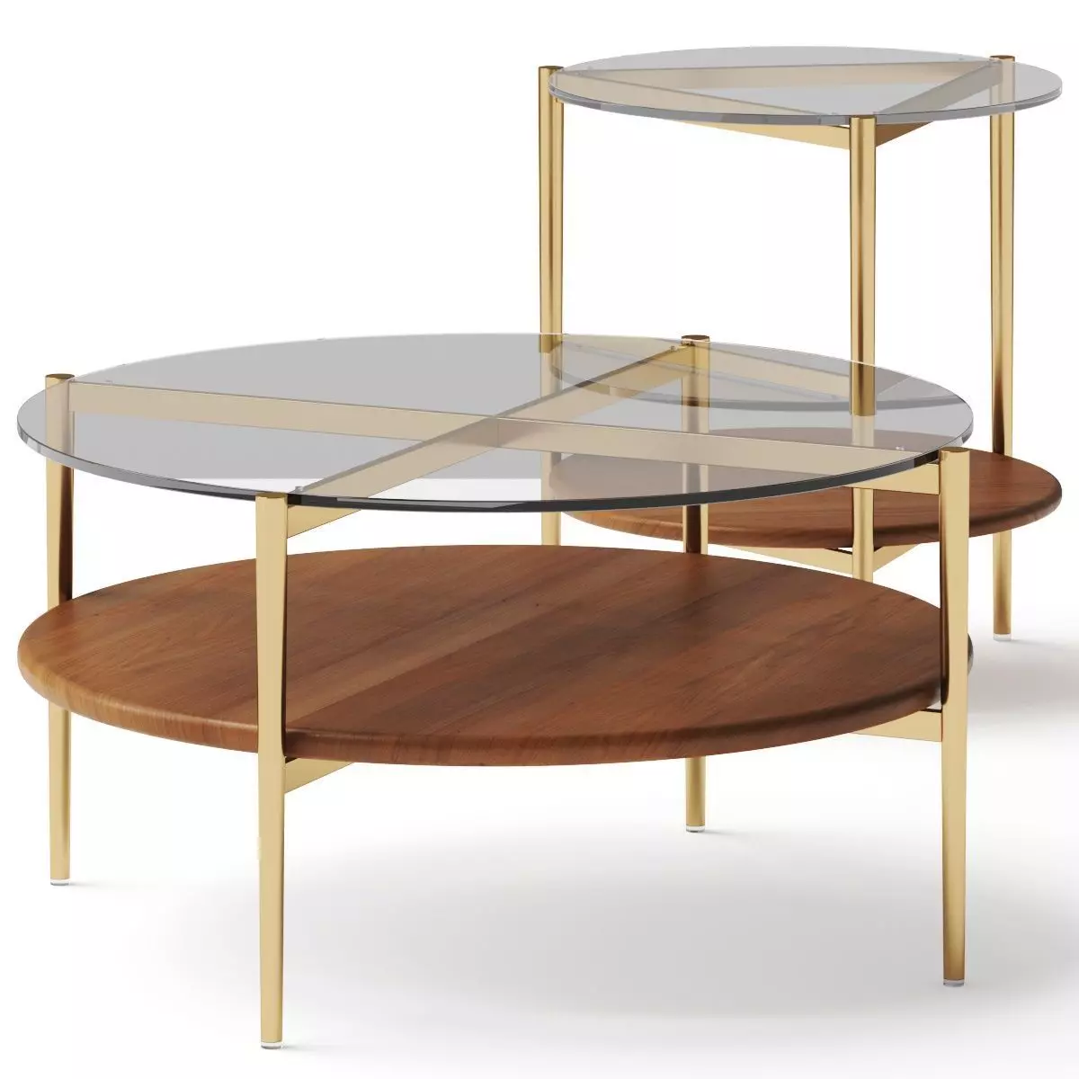 West Elm Mid-Century Art Display Coffee Side Table 3D model_0
