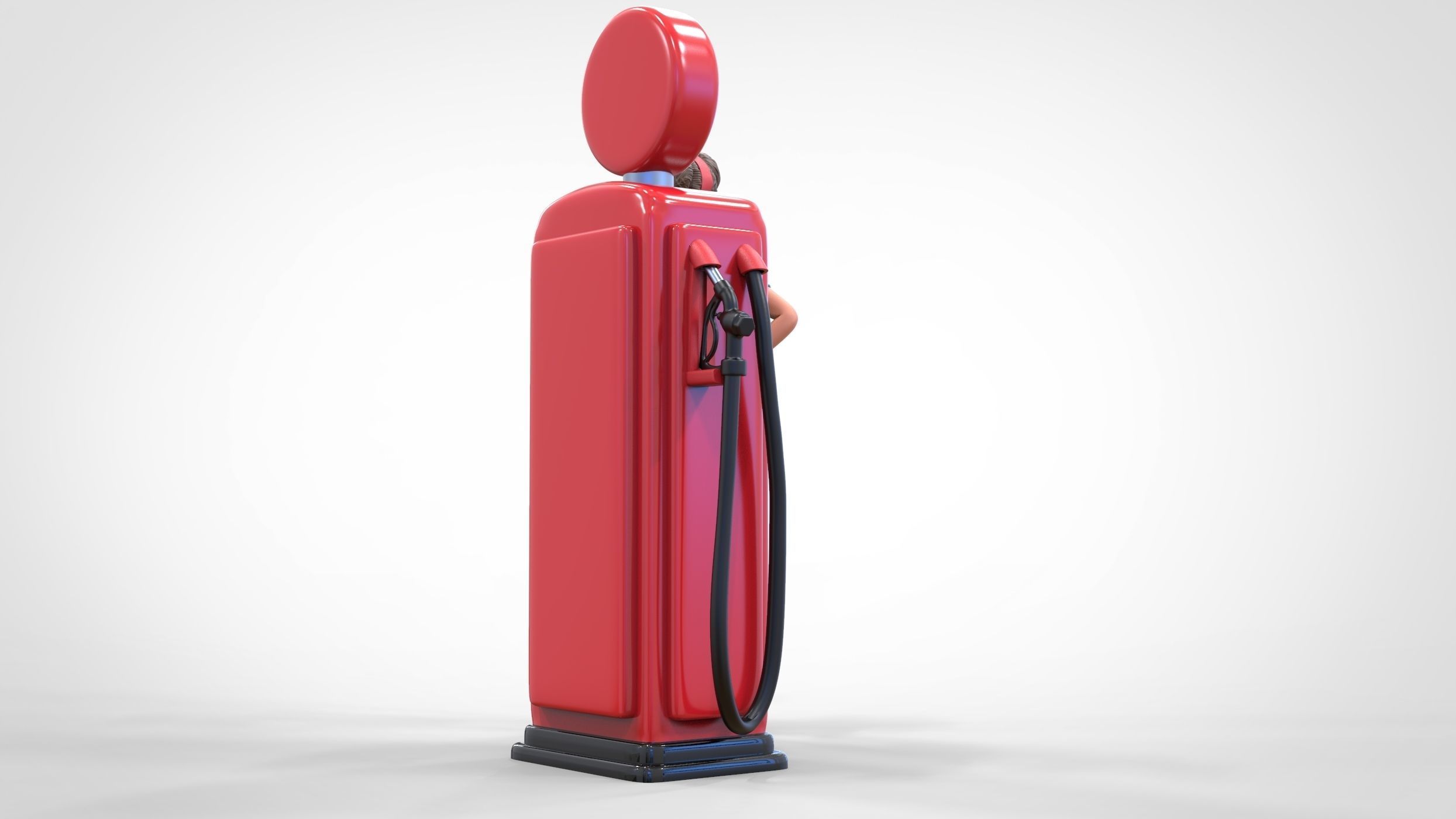 N3 Pin up girl with Gas Pump 3D print model_5