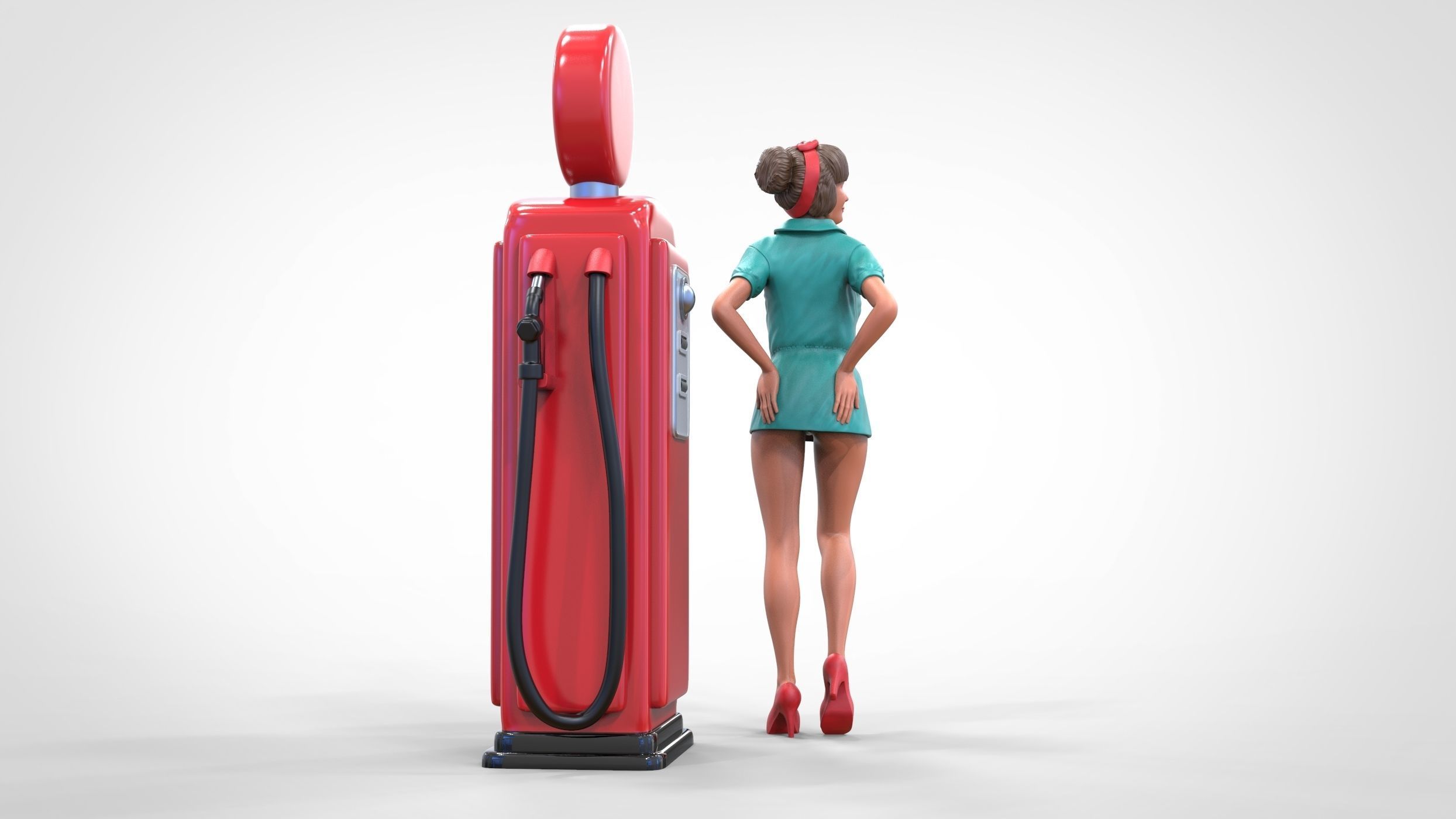 N3 Pin up girl with Gas Pump 3D print model_8