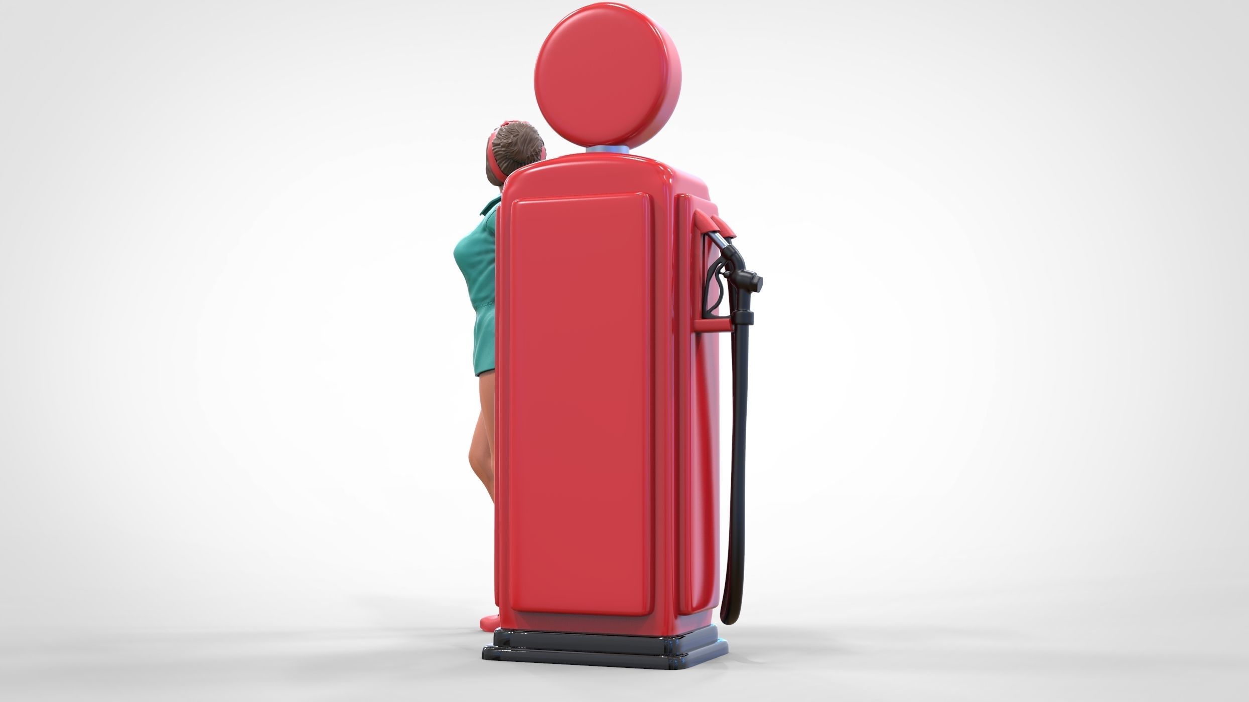 N3 Pin up girl with Gas Pump 3D print model_3