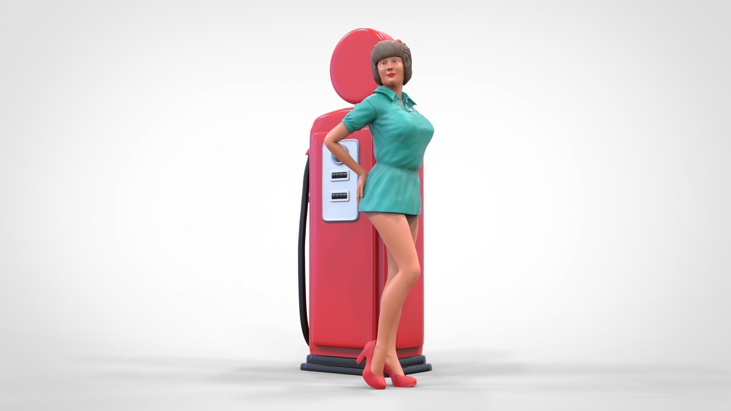 N3 Pin up girl with Gas Pump 3D print model_16
