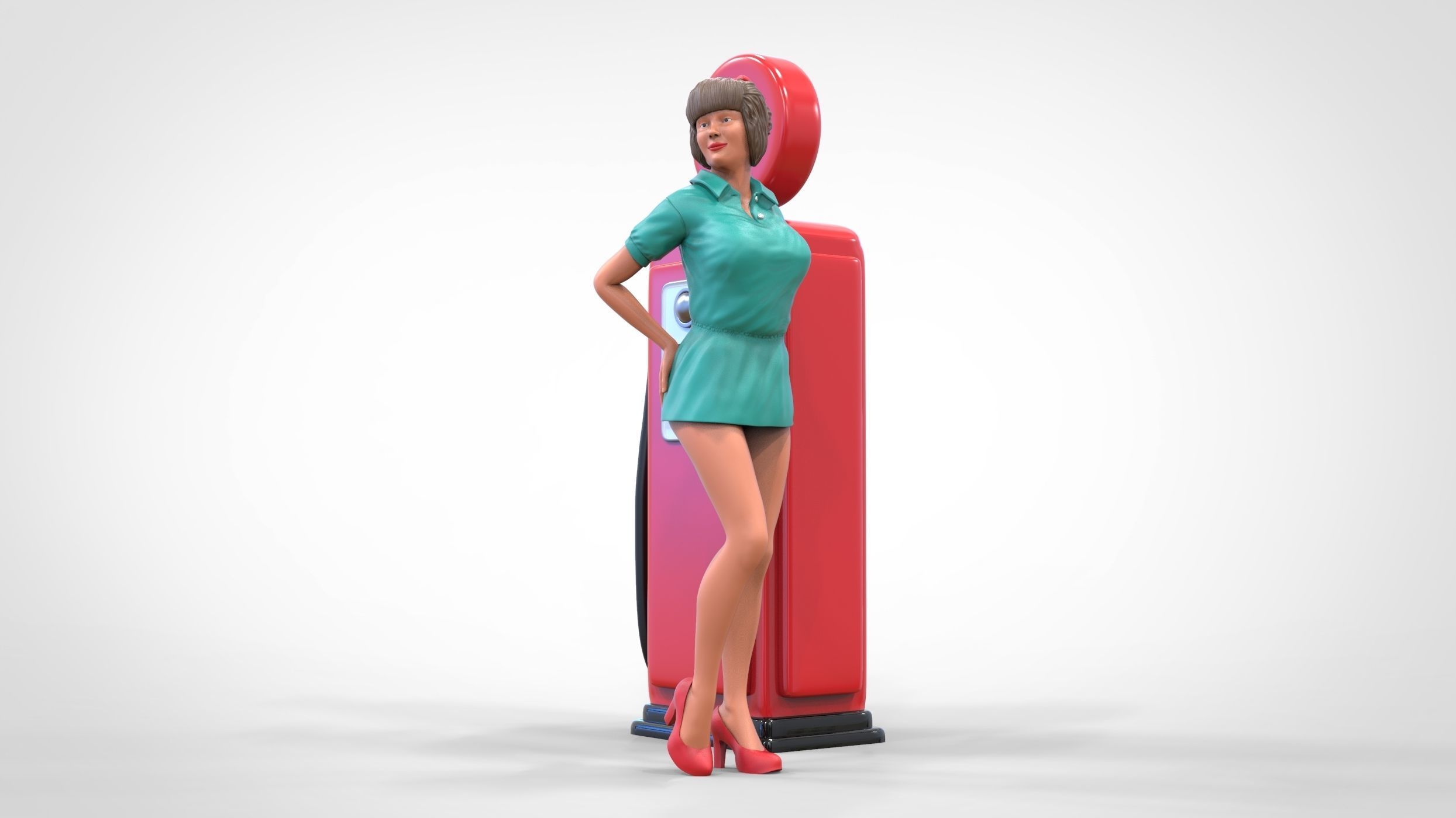 N3 Pin up girl with Gas Pump 3D print model_17