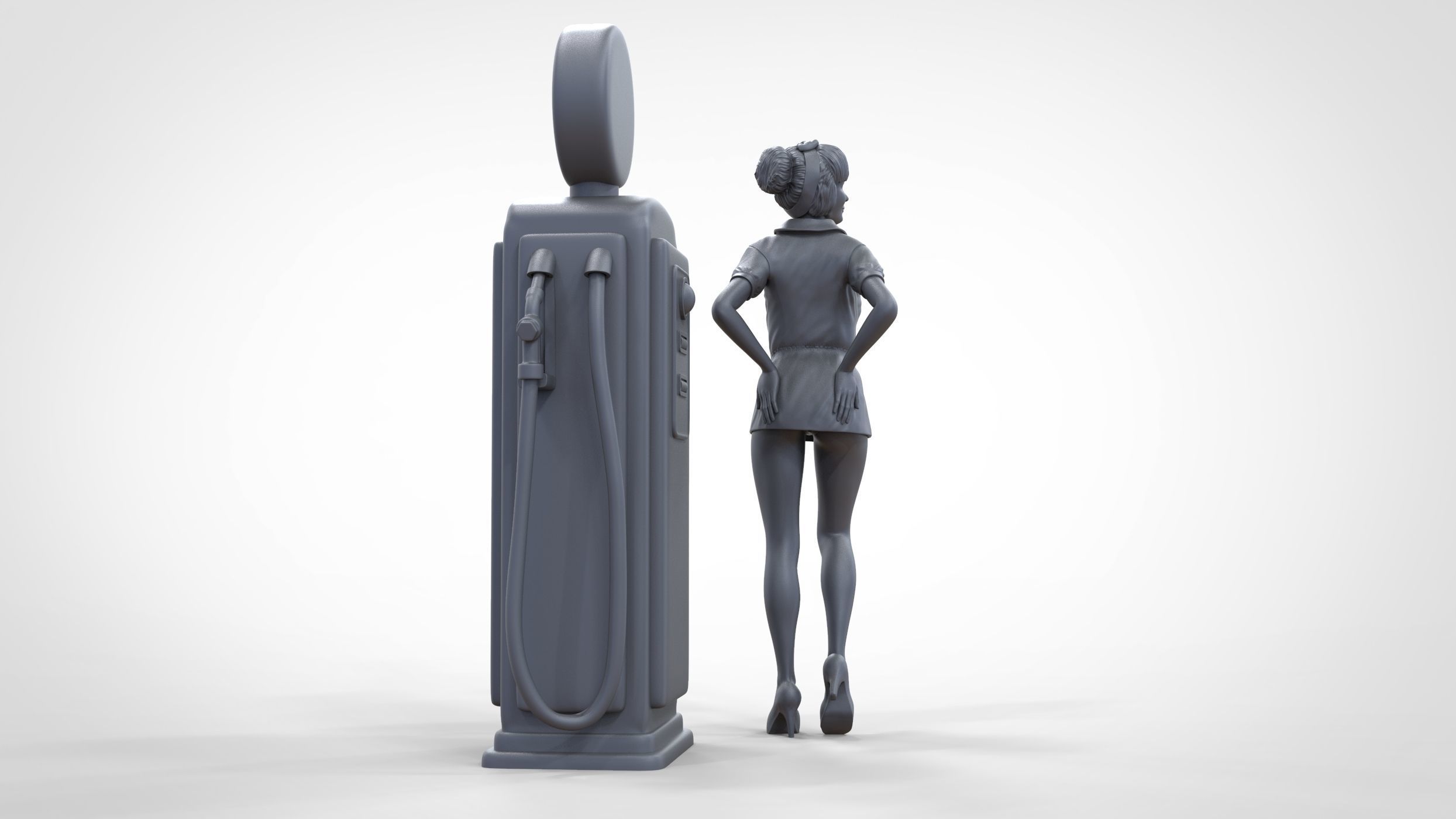 N3 Pin up girl with Gas Pump 3D print model_32