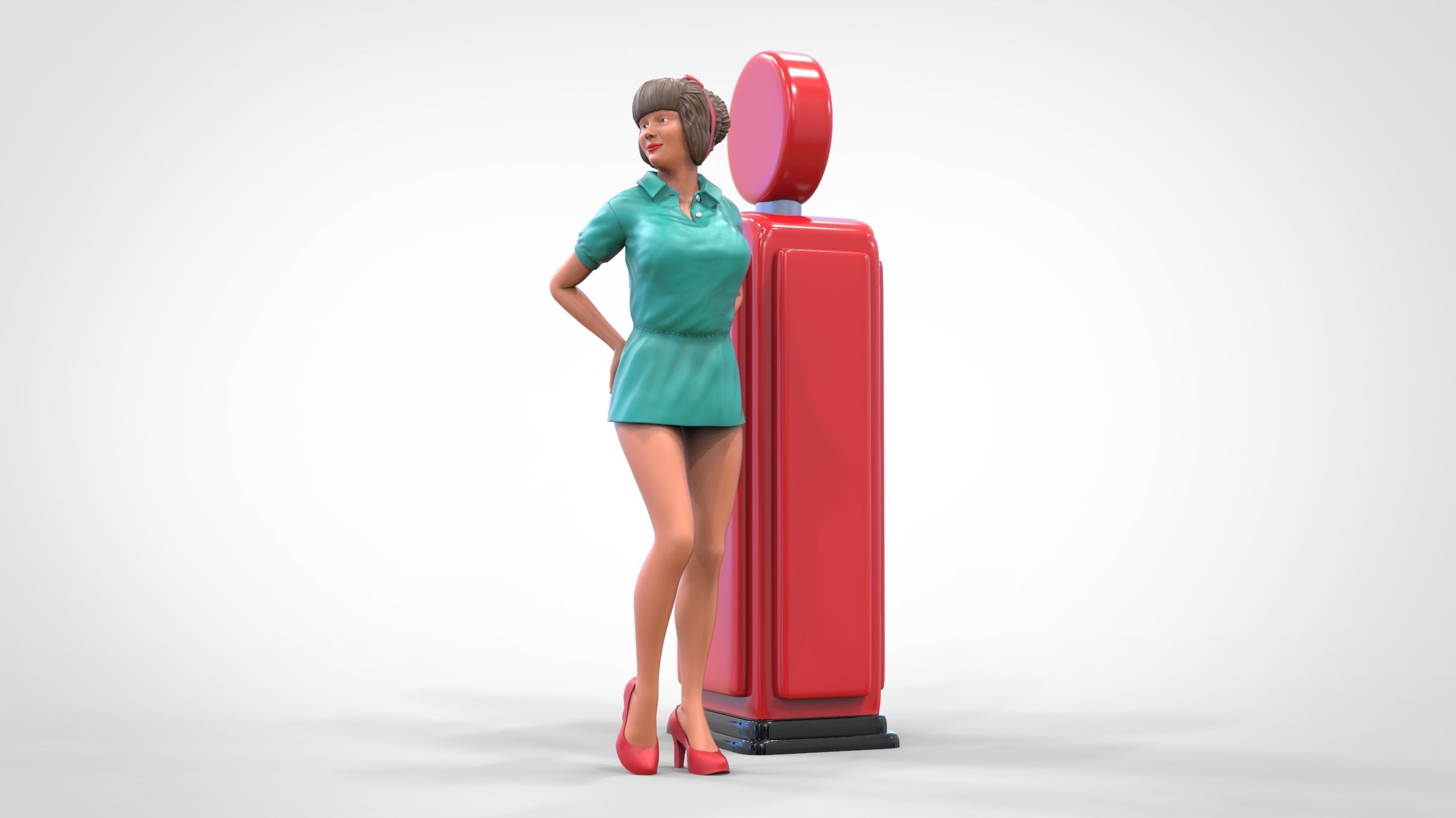 N3 Pin up girl with Gas Pump 3D print model_18