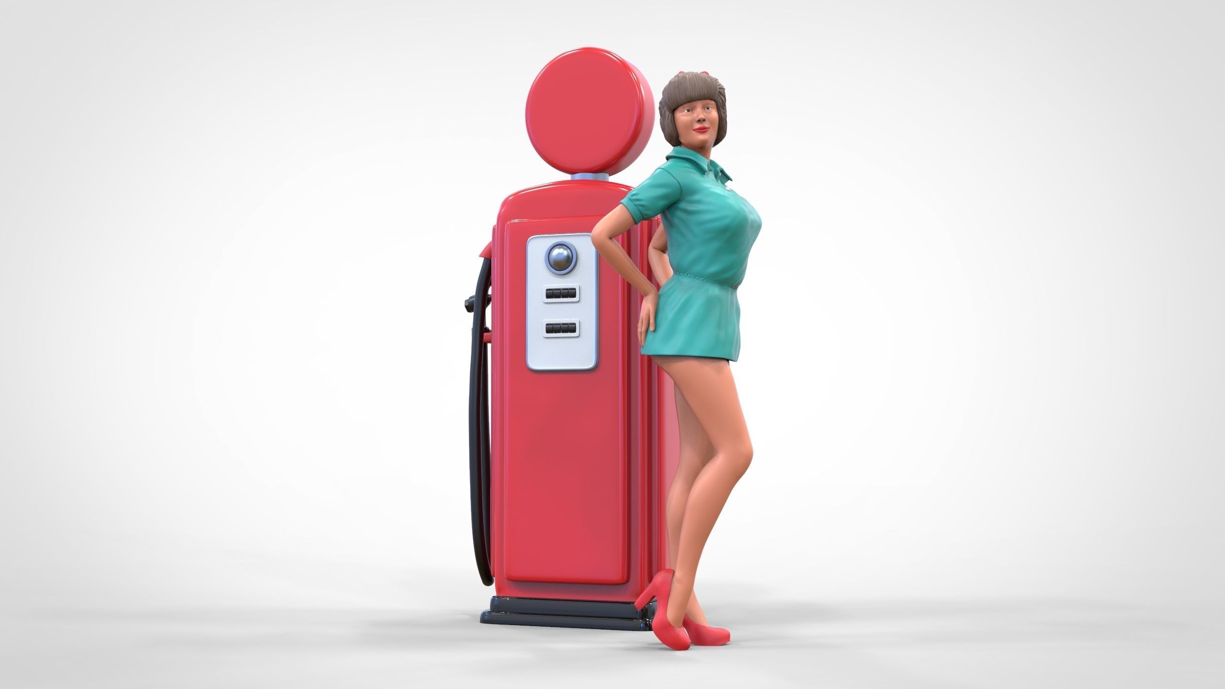 N3 Pin up girl with Gas Pump 3D print model_15