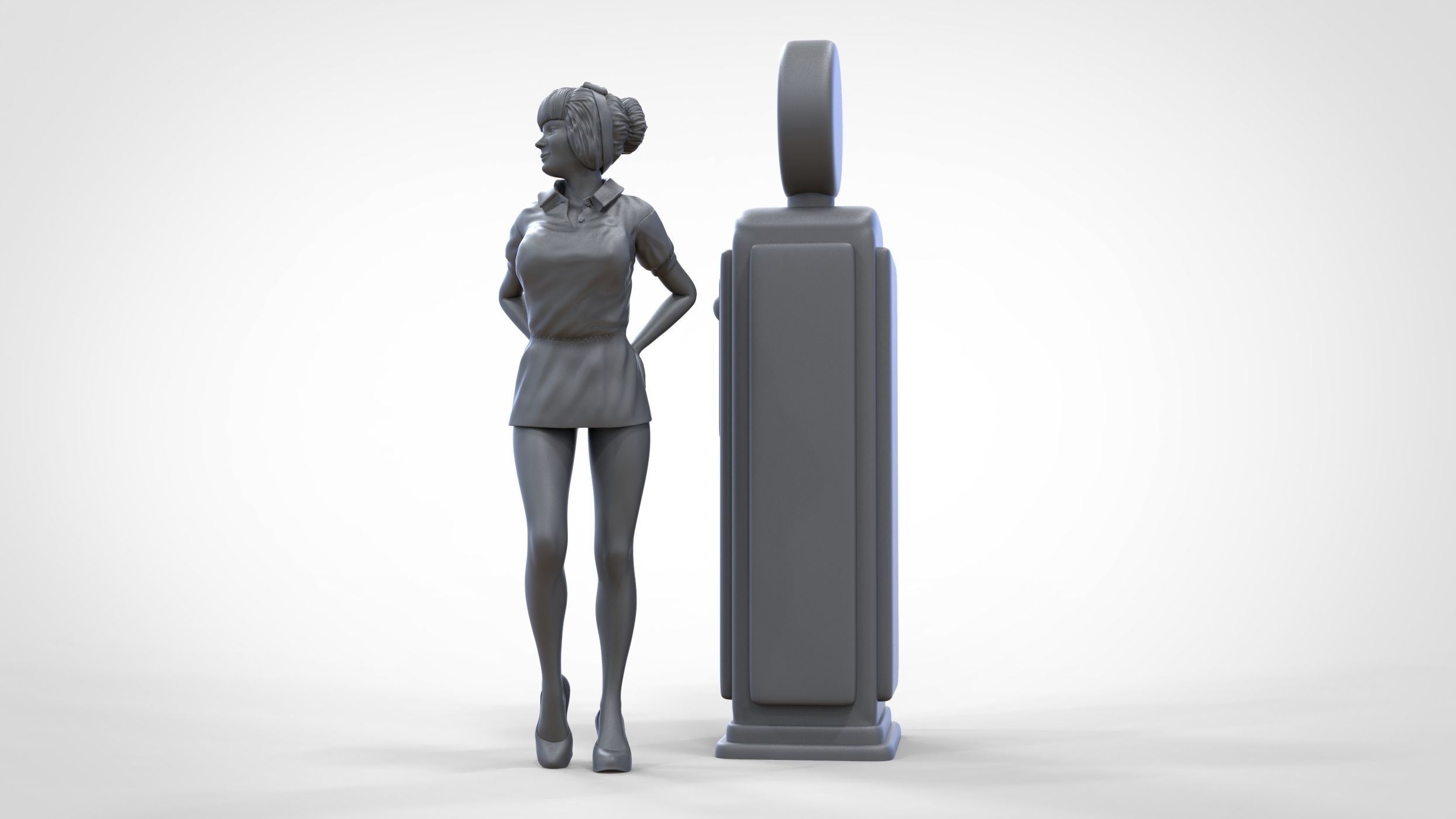 N3 Pin up girl with Gas Pump 3D print model_38