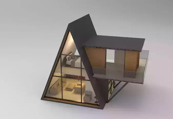 Tent 1 triangular house 3D model