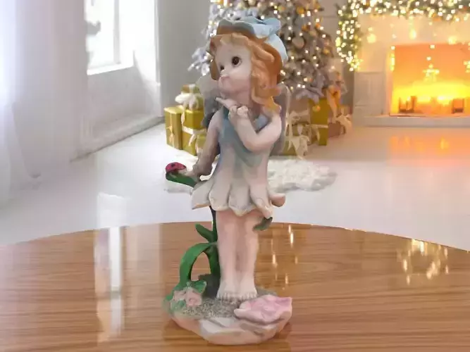 Girl Ada Statue low-poly PBR Ornament figurine VR-AR