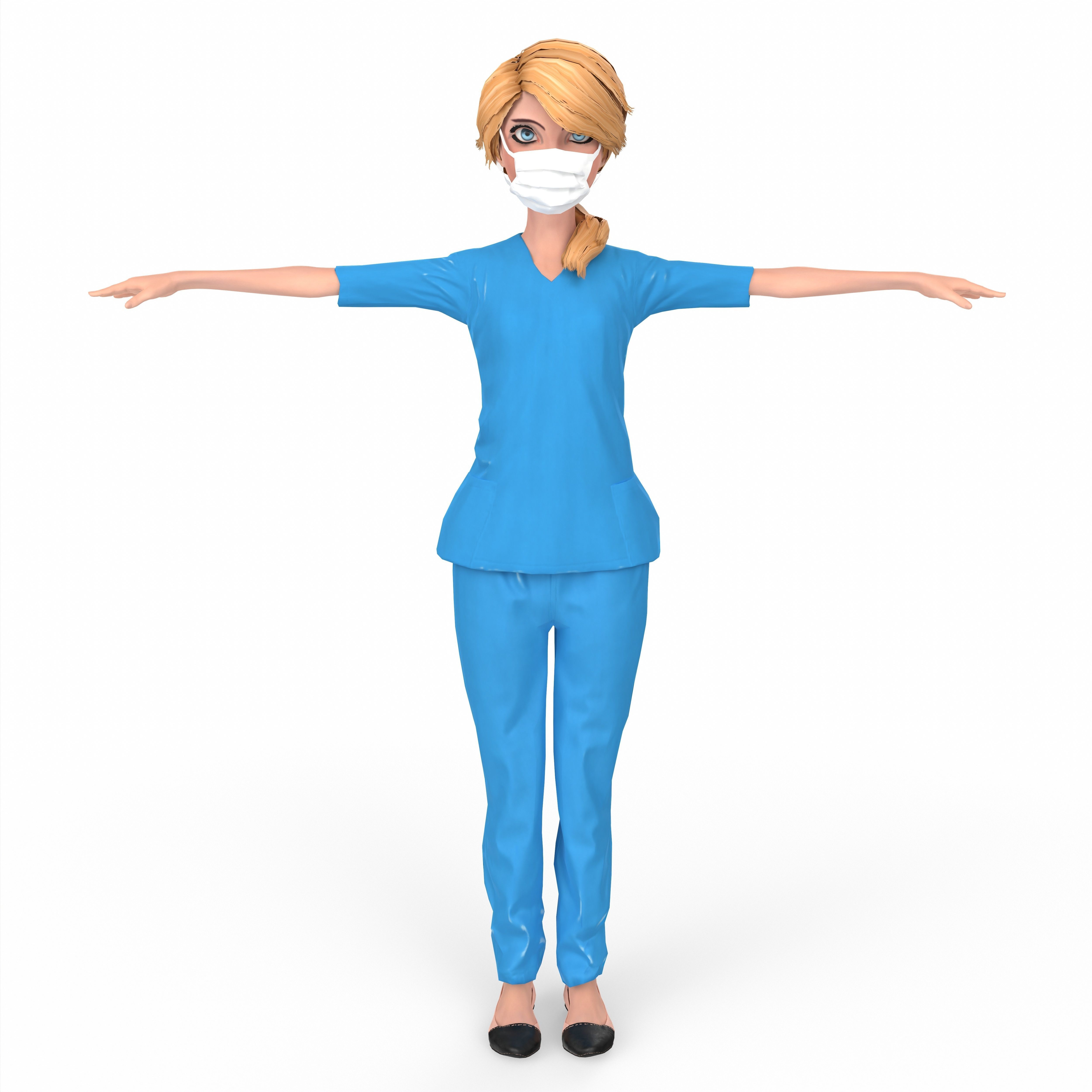 Nurse Girl Low-poly 3D model_12