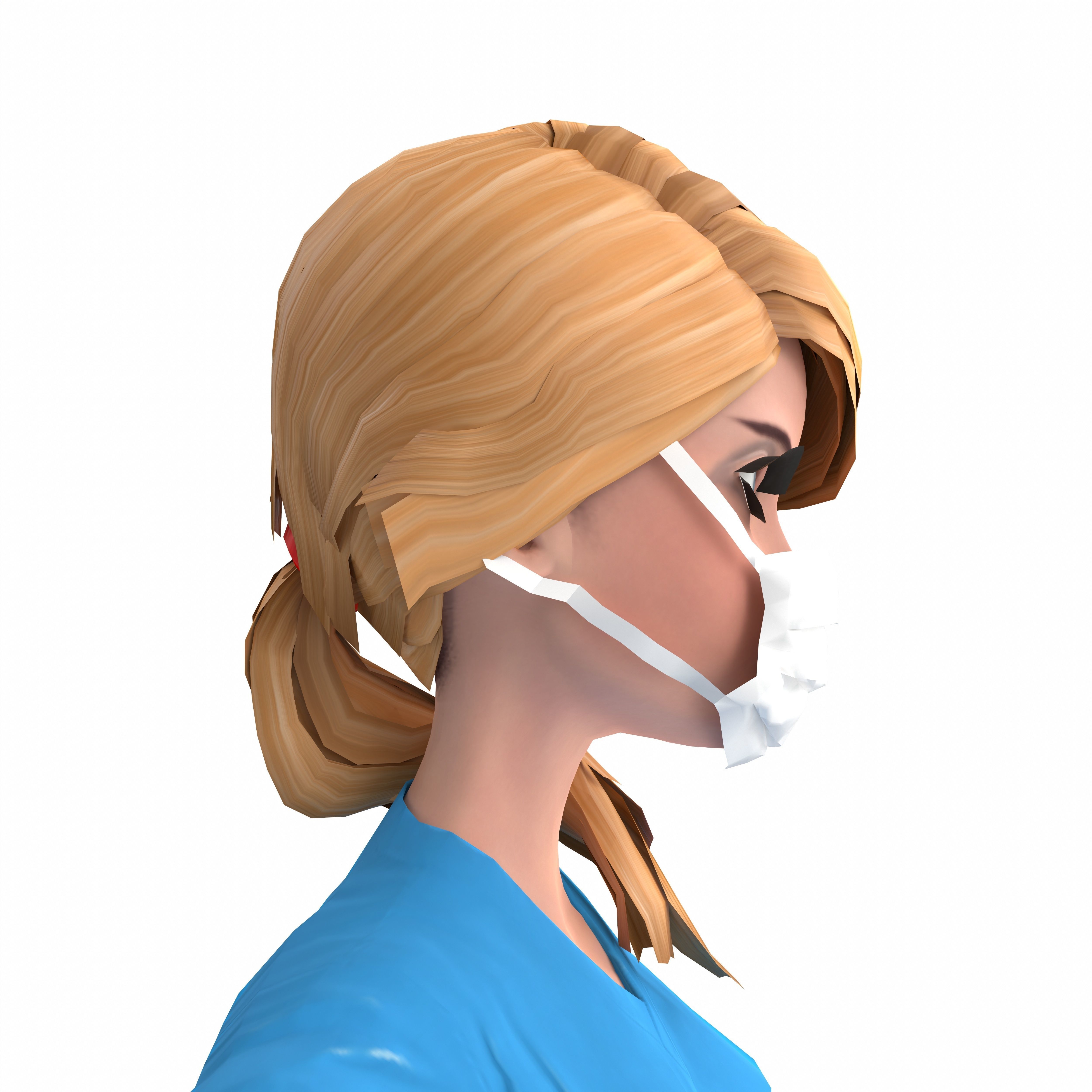 Nurse Girl Low-poly 3D model_2