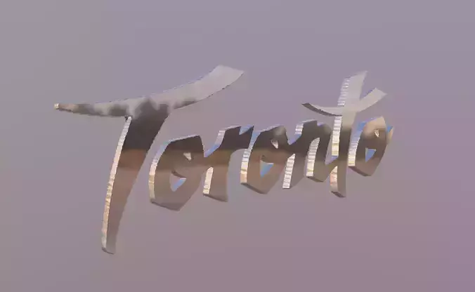 Toronto word on metal sign 3D model