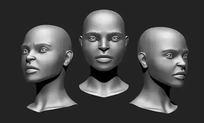 Female Head 4 Low-poly 3D model