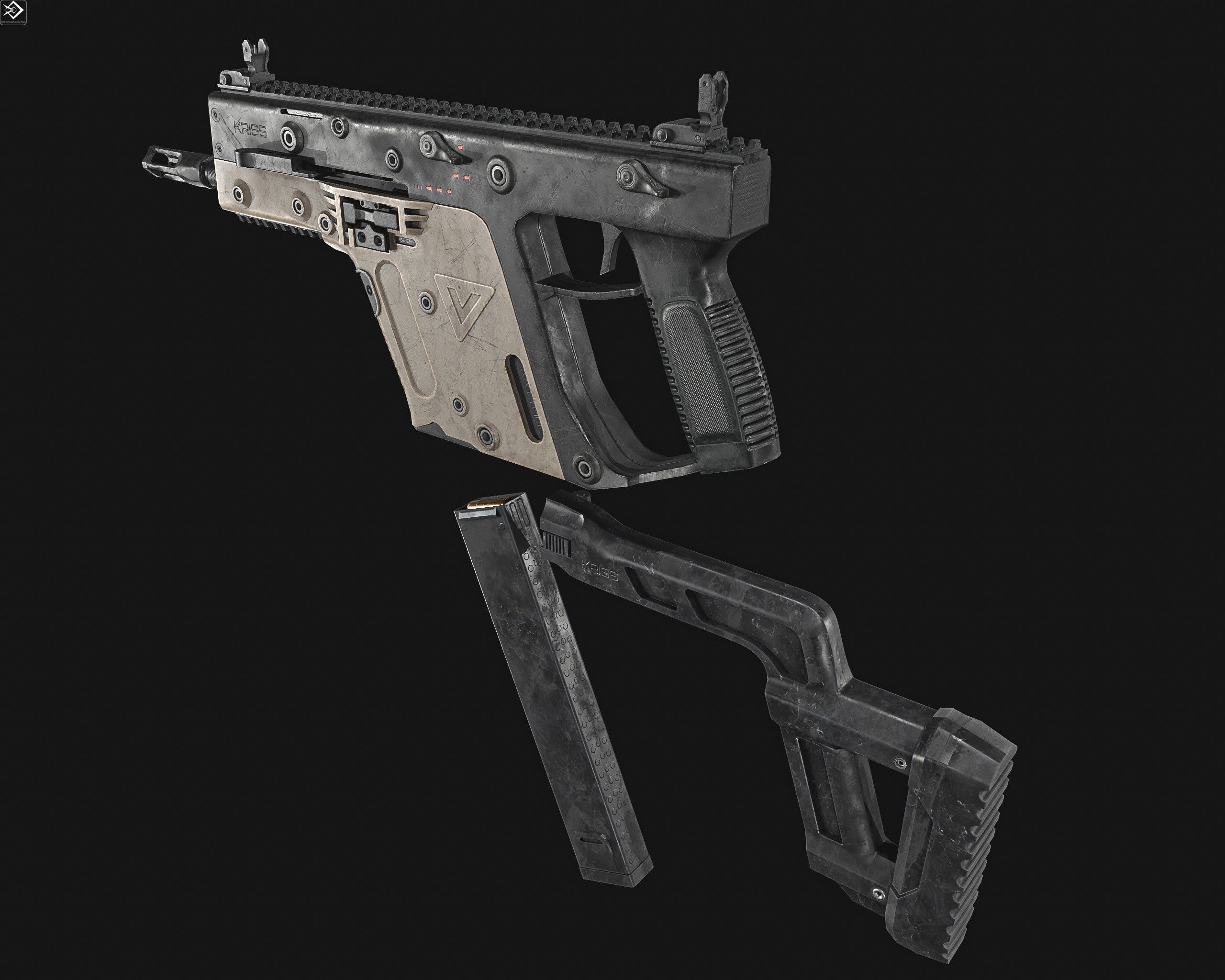 KRISS Vector  SMG Low-poly 3D model_3