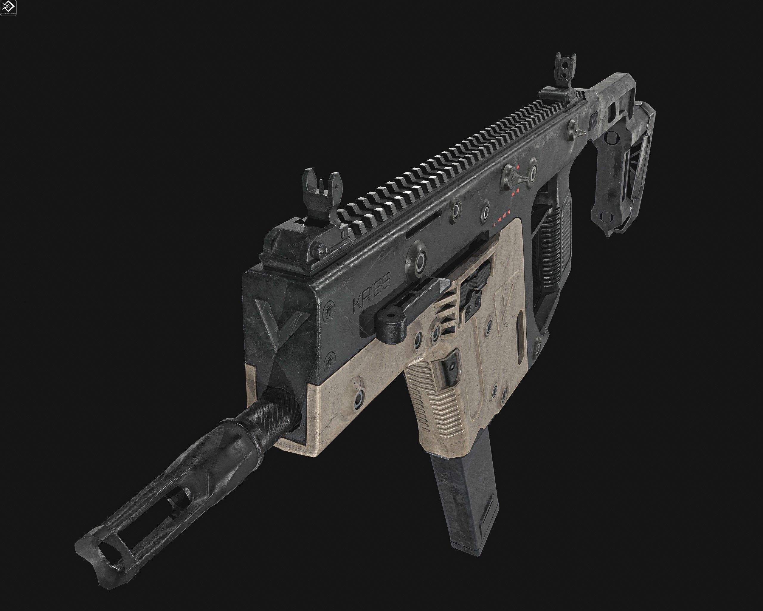 KRISS Vector  SMG Low-poly 3D model_8