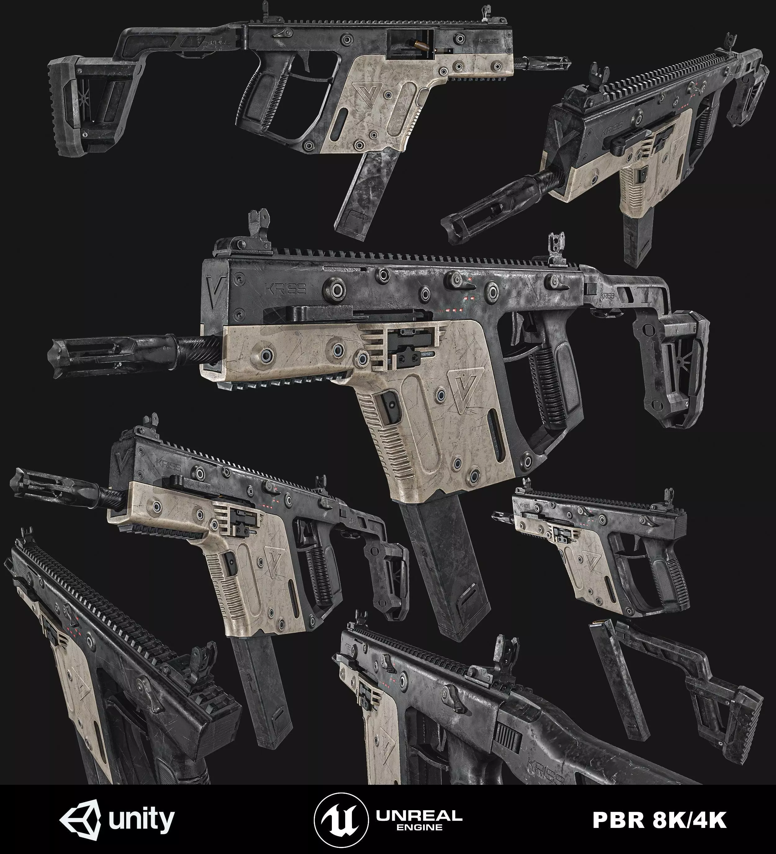 KRISS Vector  SMG Low-poly 3D model_0
