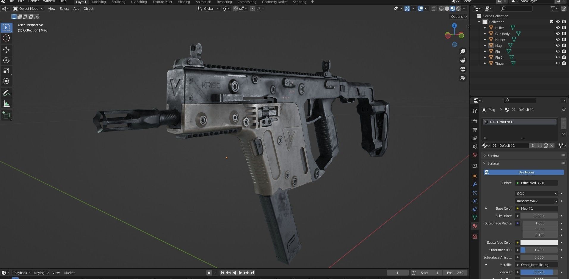 KRISS Vector  SMG Low-poly 3D model_21