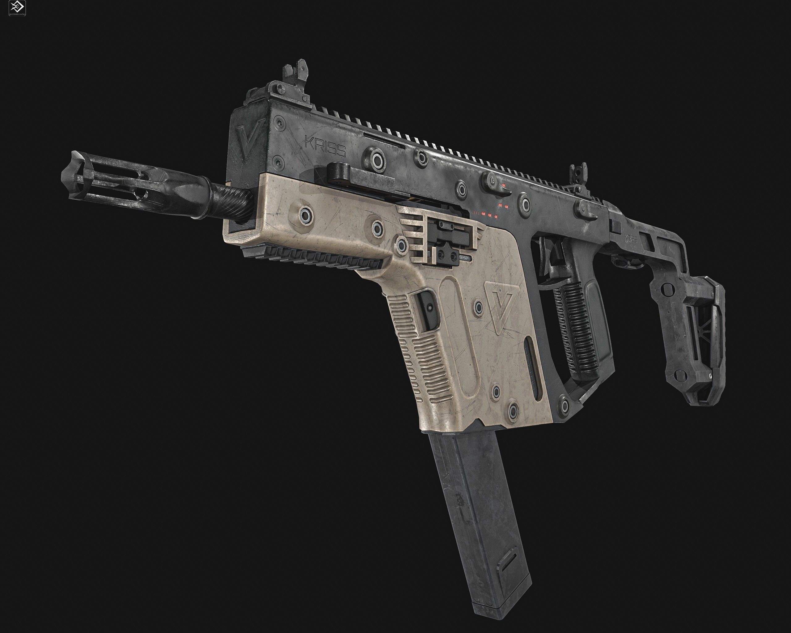 KRISS Vector  SMG Low-poly 3D model_2