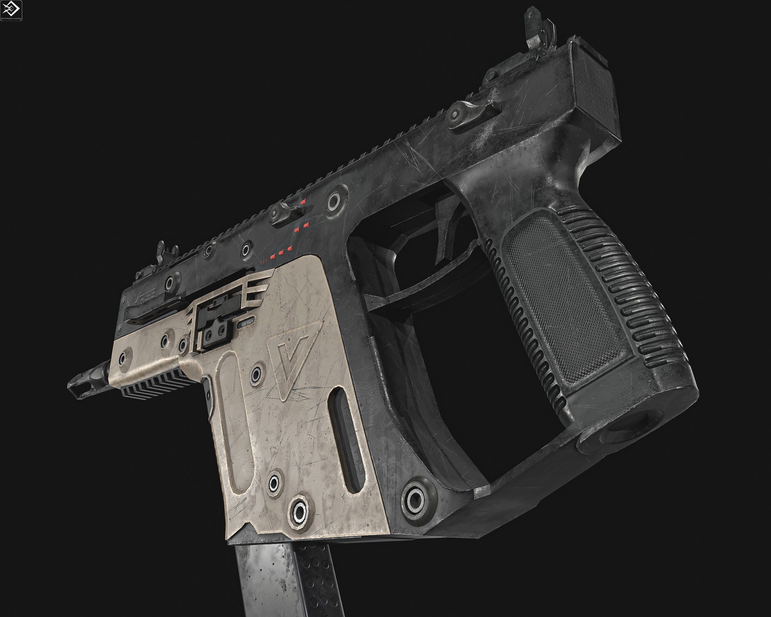 KRISS Vector  SMG Low-poly 3D model_9