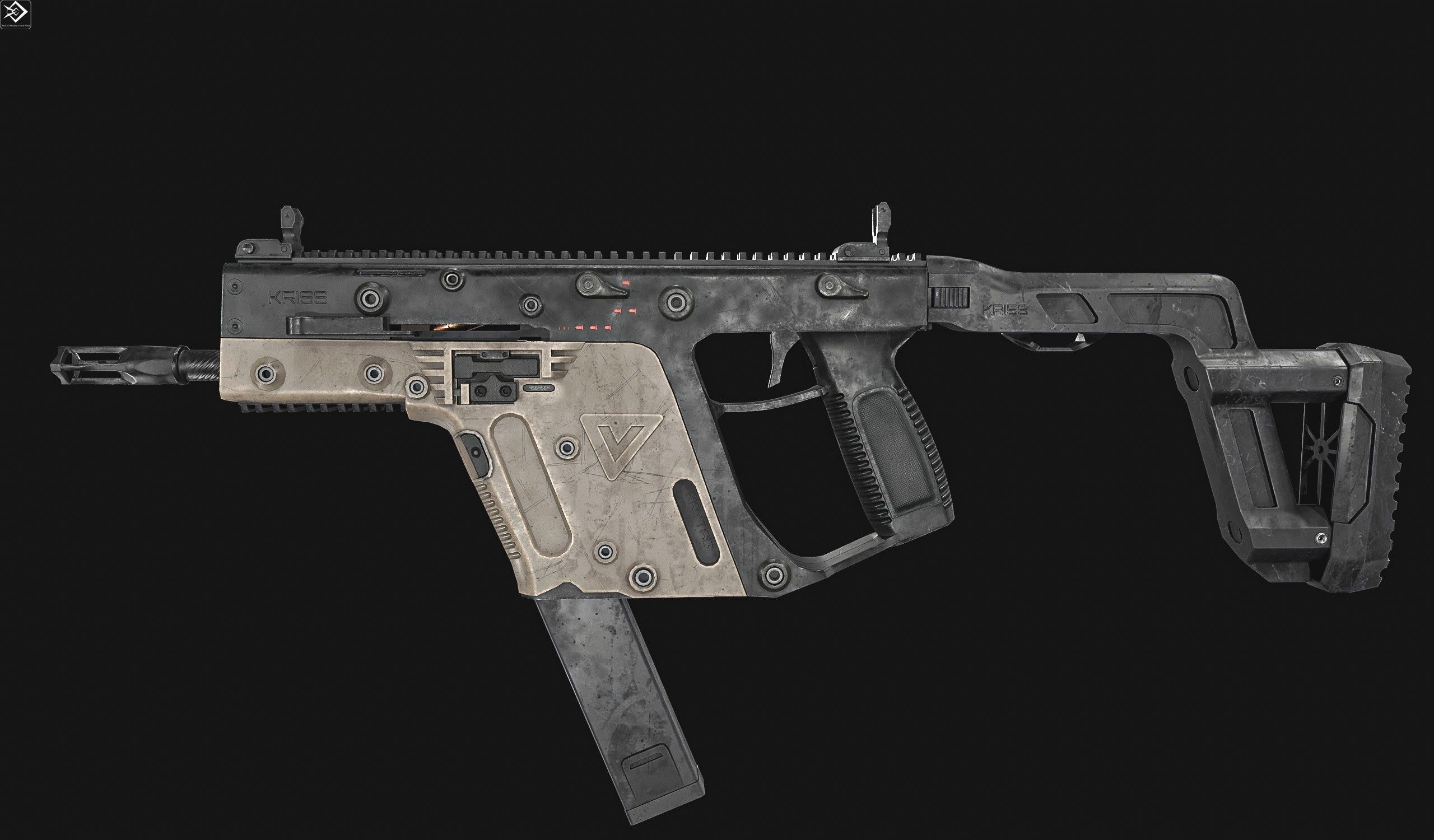 KRISS Vector  SMG Low-poly 3D model_12