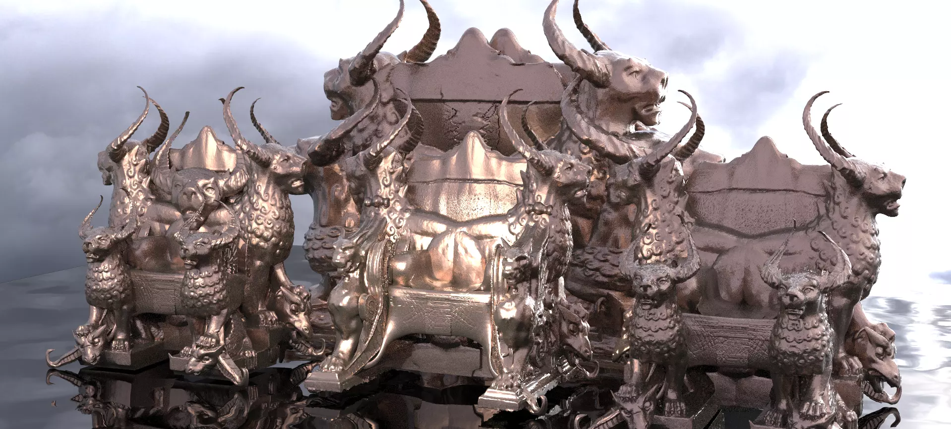 Sargon Ornate Throne 4 designs  3D model_0