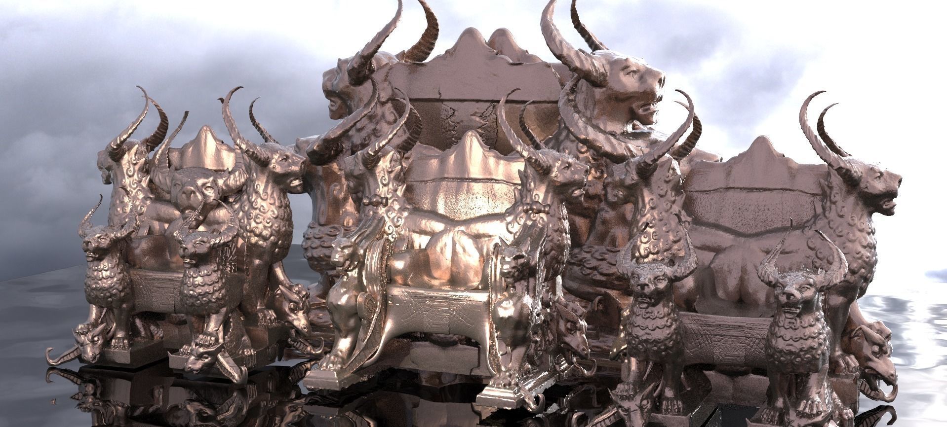 Sargon Ornate Throne 4 designs  3D model_2