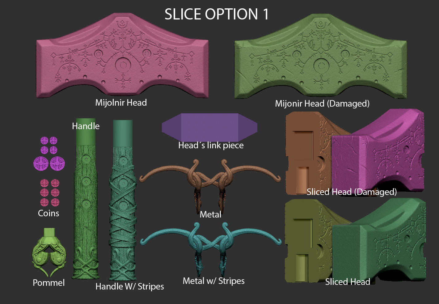 Mjolnir - Thor God of War Ragnarok 3D print model_4