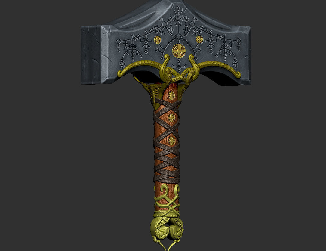 Mjolnir - Thor God of War Ragnarok 3D print model_1