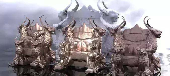 Gilgamesh Ornate Throne  4 designs  with single statues