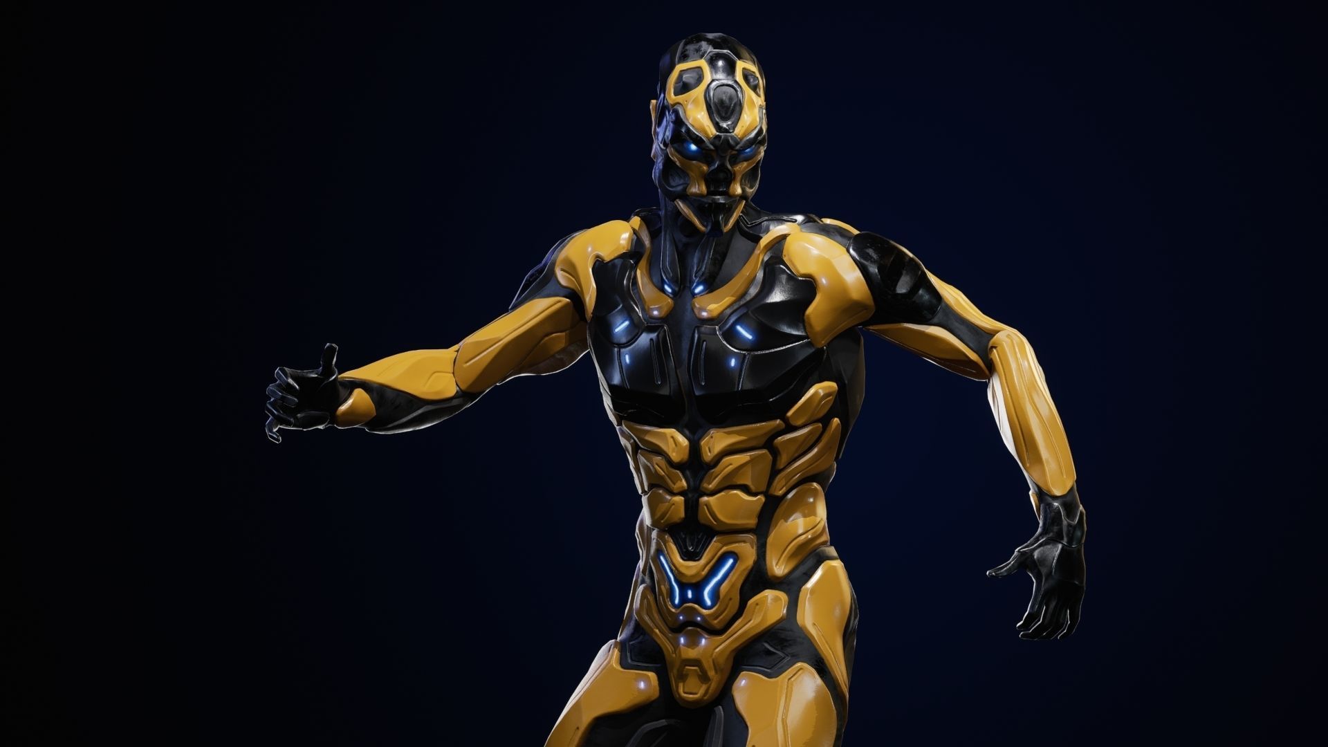Sci-Fi Human M8 Low-poly 3D model_2