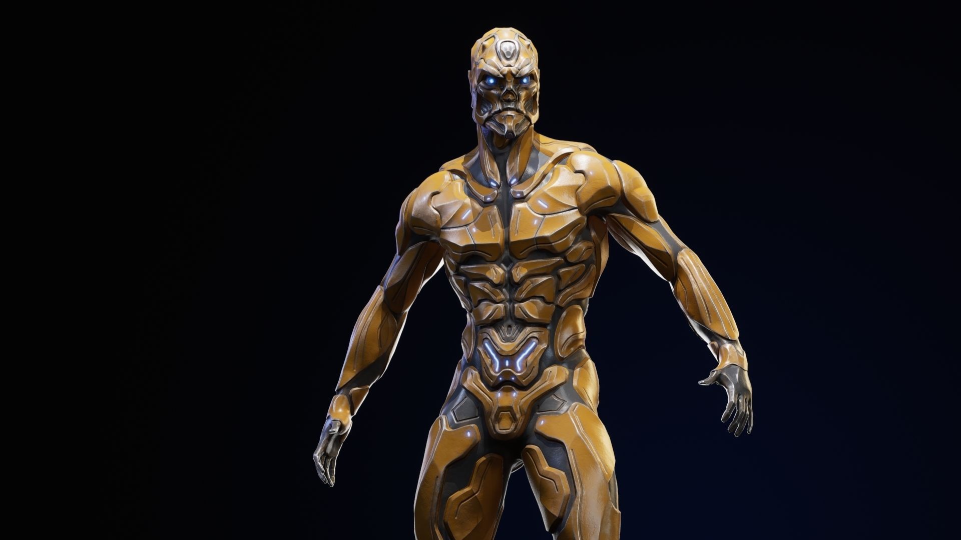 Sci-Fi Human M8 Low-poly 3D model_12