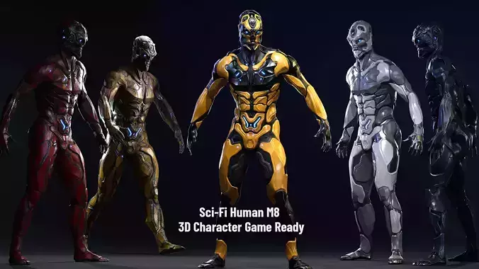 Sci-Fi Human M8 Low-poly 3D model