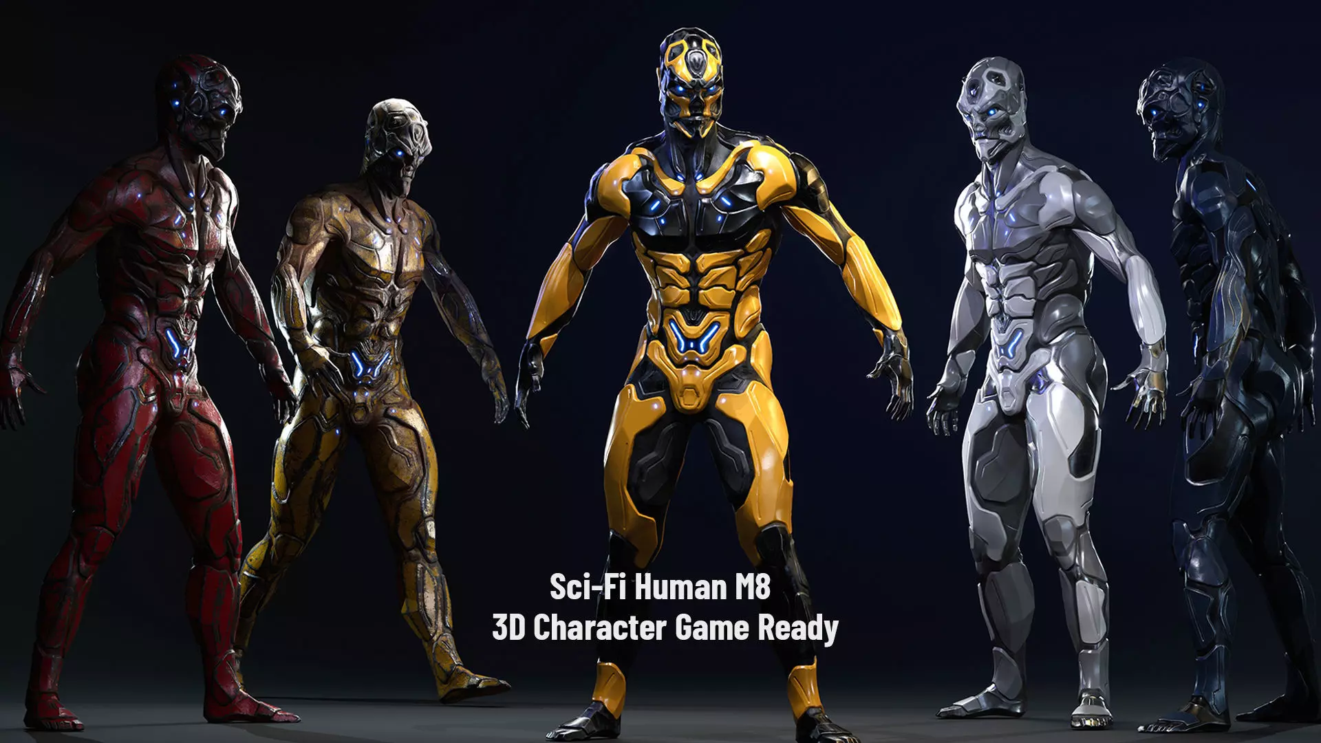Sci-Fi Human M8 Low-poly 3D model_0