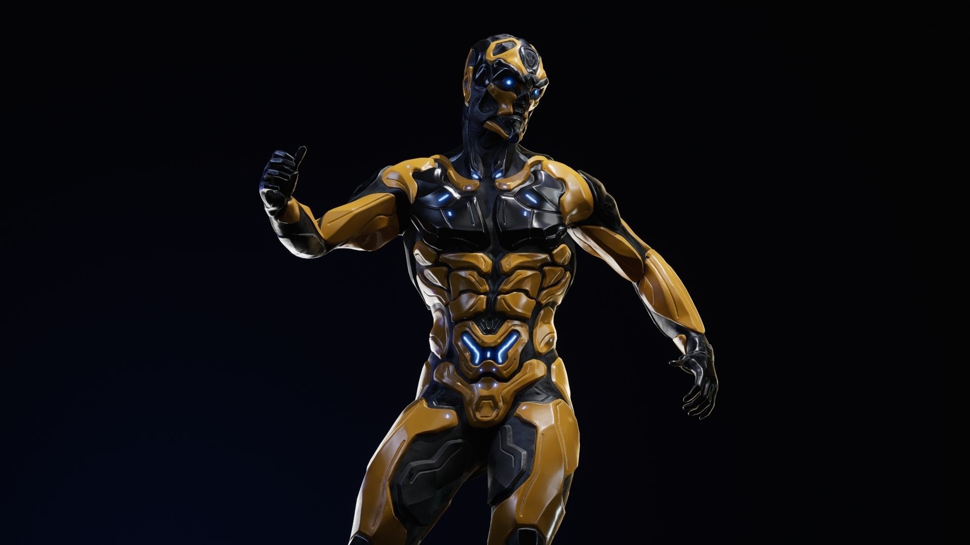 Sci-Fi Human M8 Low-poly 3D model_17