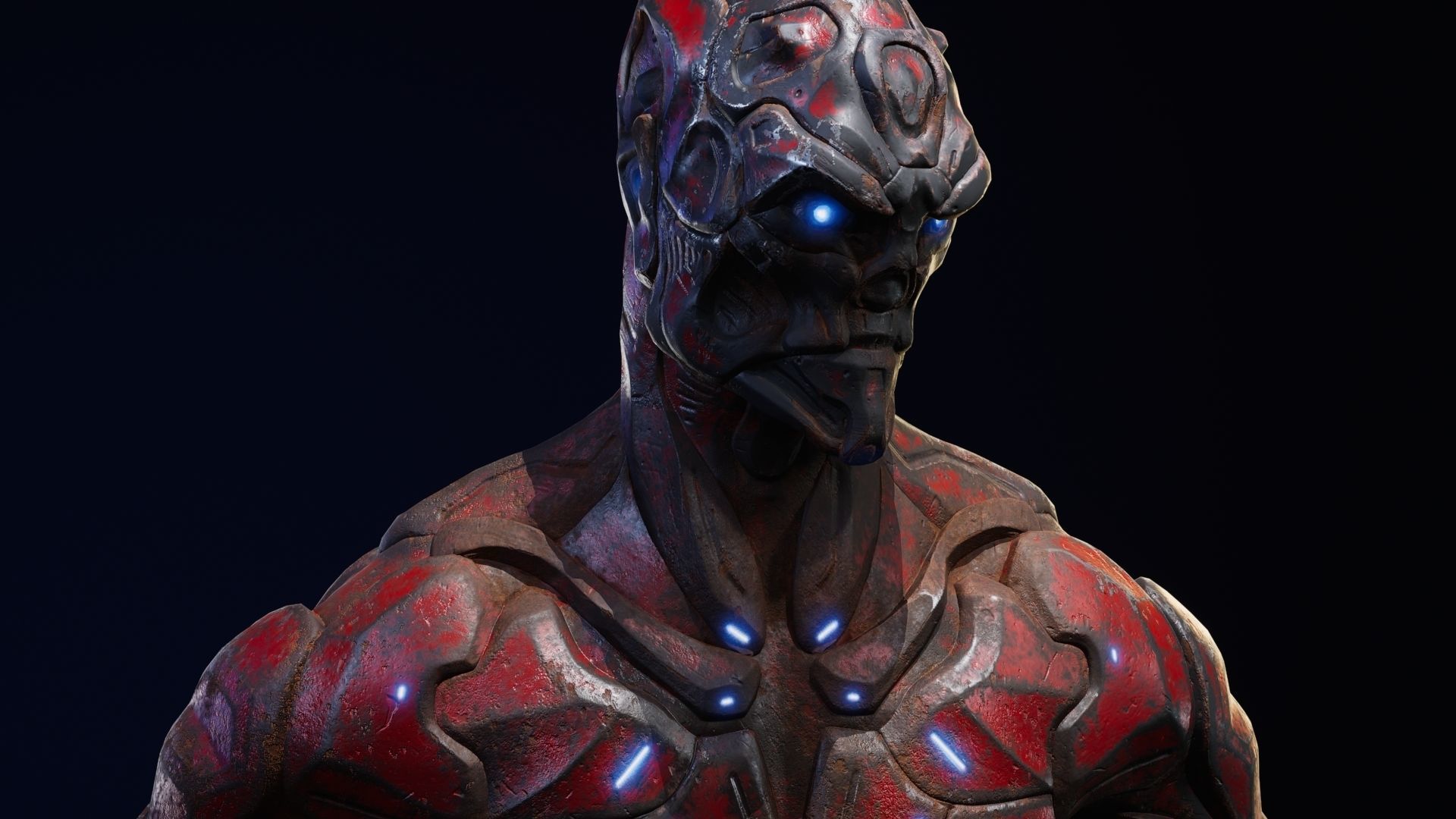 Sci-Fi Human M8 Low-poly 3D model_9