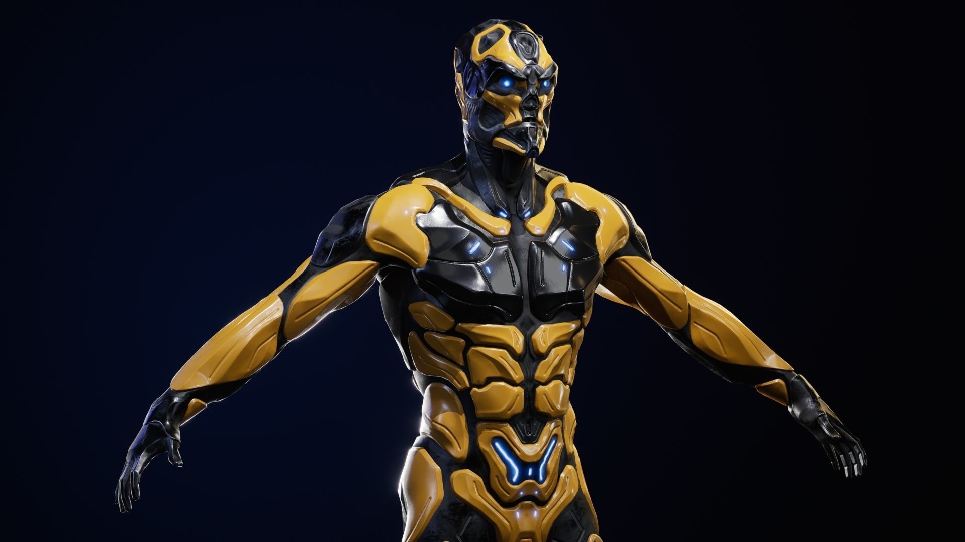 Sci-Fi Human M8 Low-poly 3D model_5