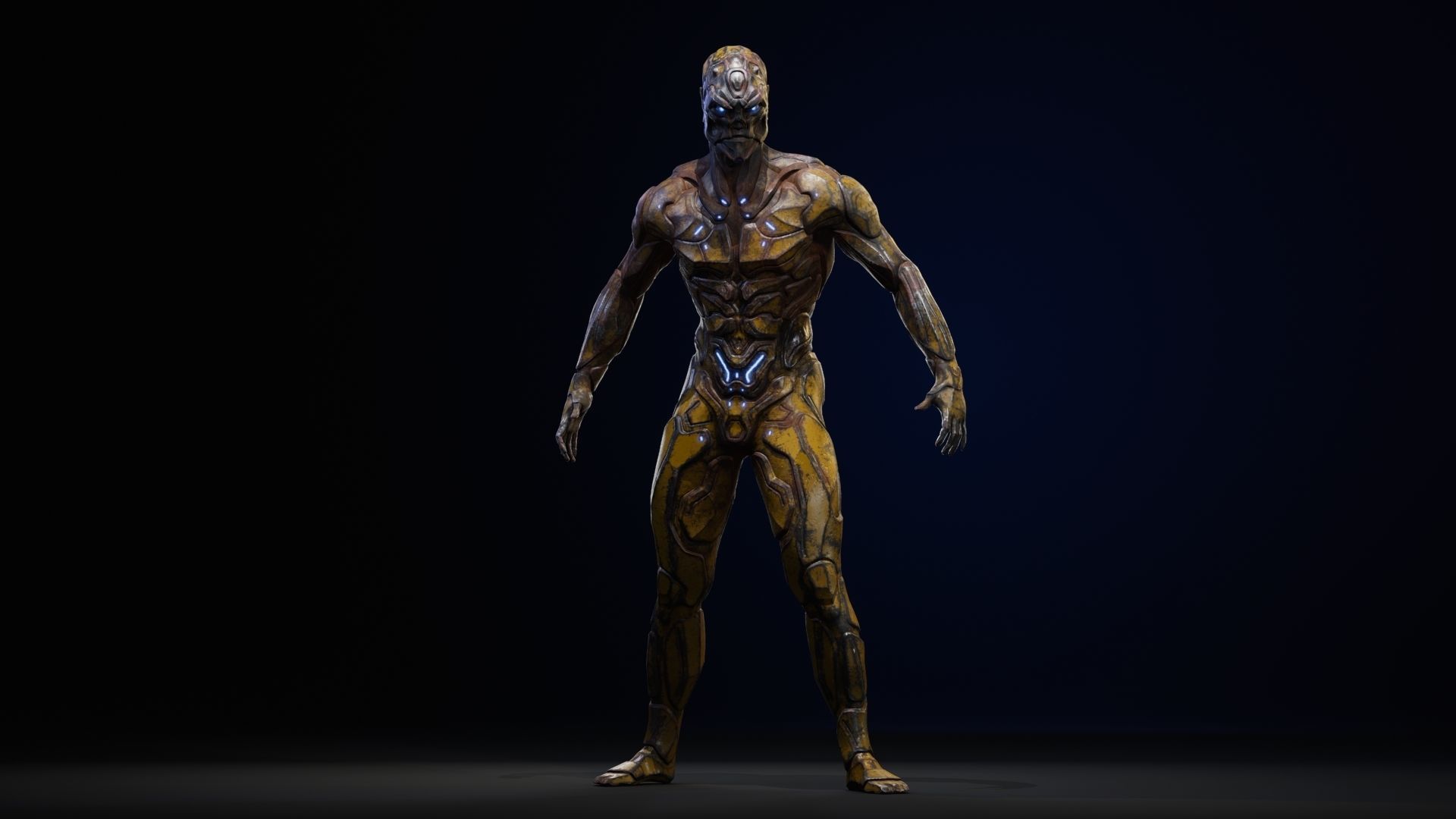 Sci-Fi Human M8 Low-poly 3D model_11