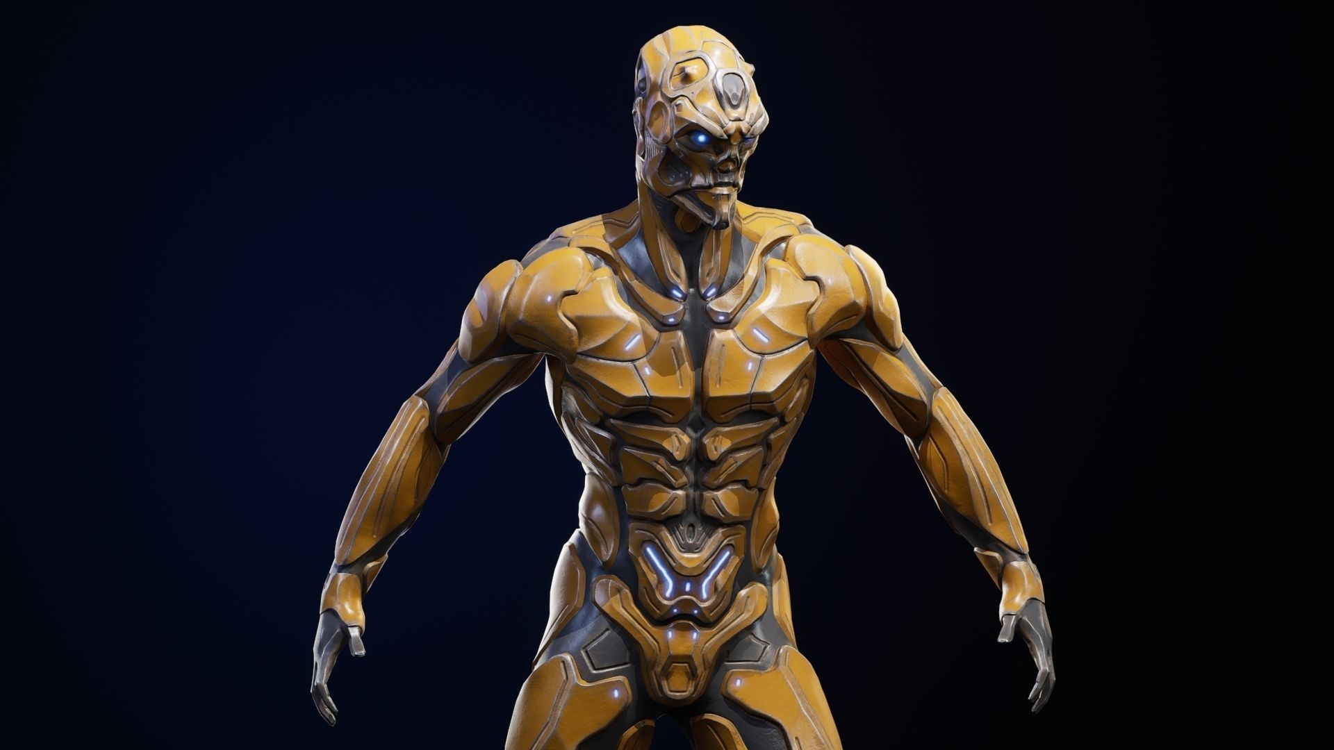 Sci-Fi Human M8 Low-poly 3D model_10